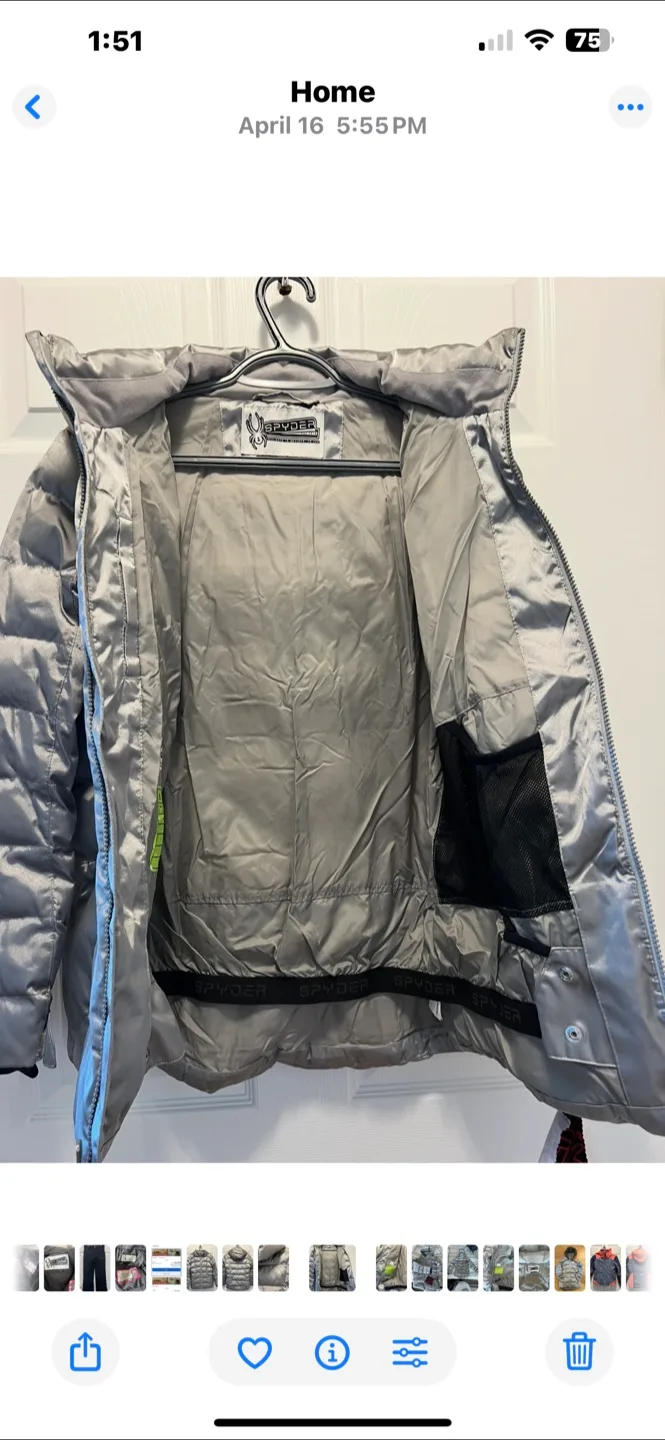 Spyder Girl's Puffer Jacket, Size 16 image indicator(7)