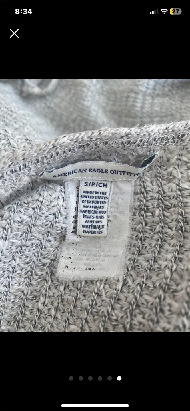 AE - Grey Knit Sweater with Lace-Up Detail image indicator(6)