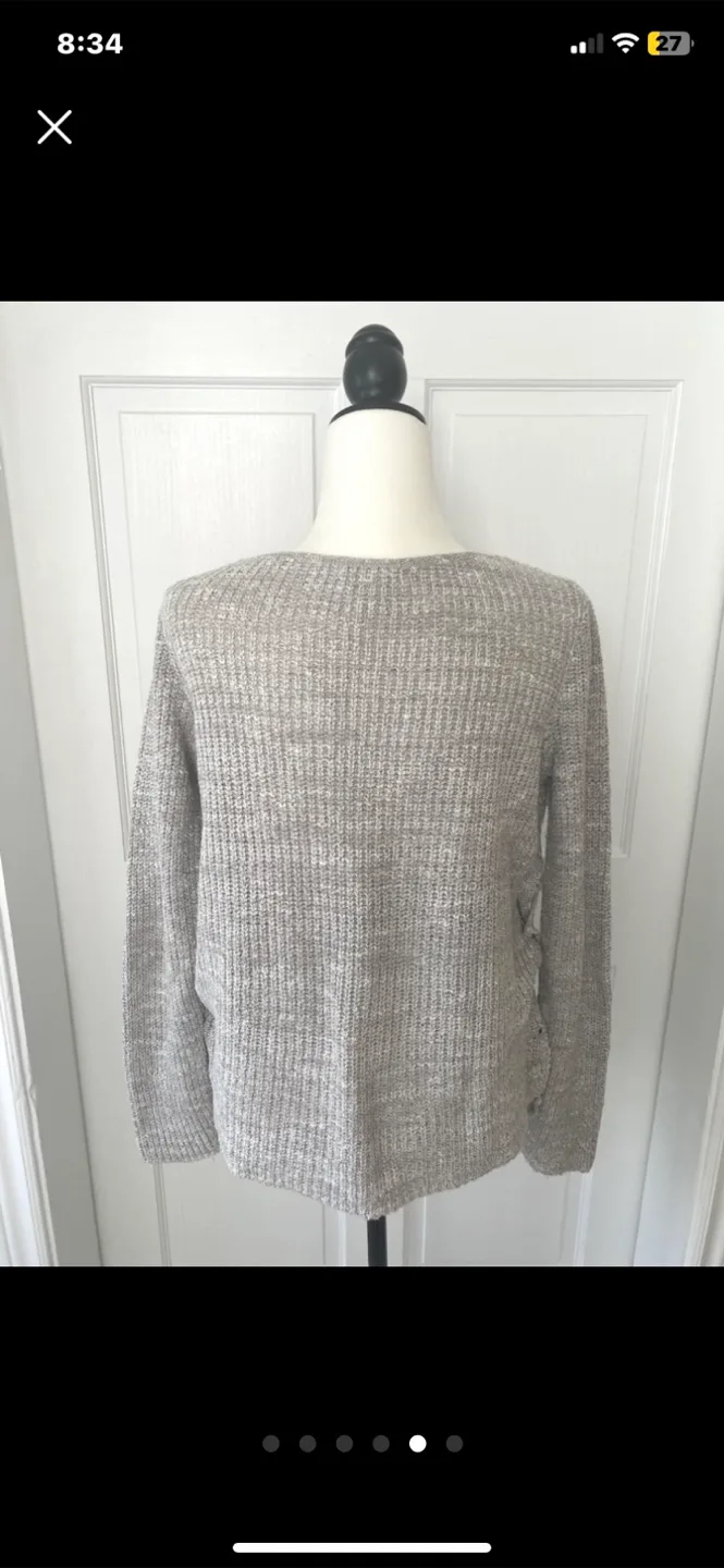 AE - Grey Knit Sweater with Lace-Up Detail image indicator(5)