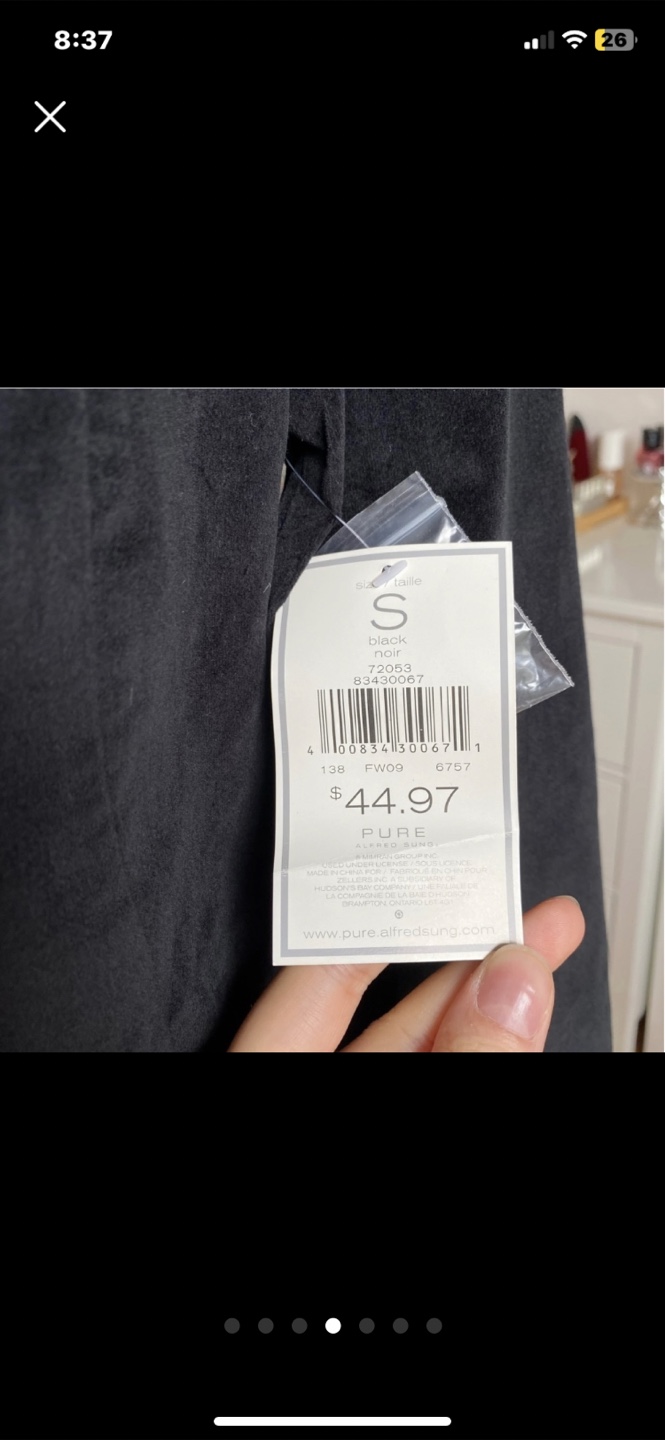 PURE Alfred Sung Black Velvet Blazer - Size S - photo 4