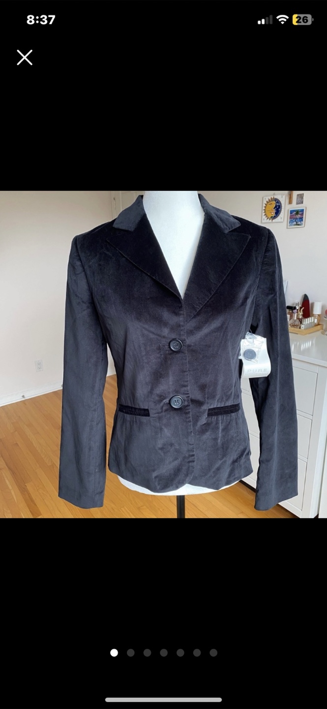 PURE Alfred Sung Black Velvet Blazer - Size S
