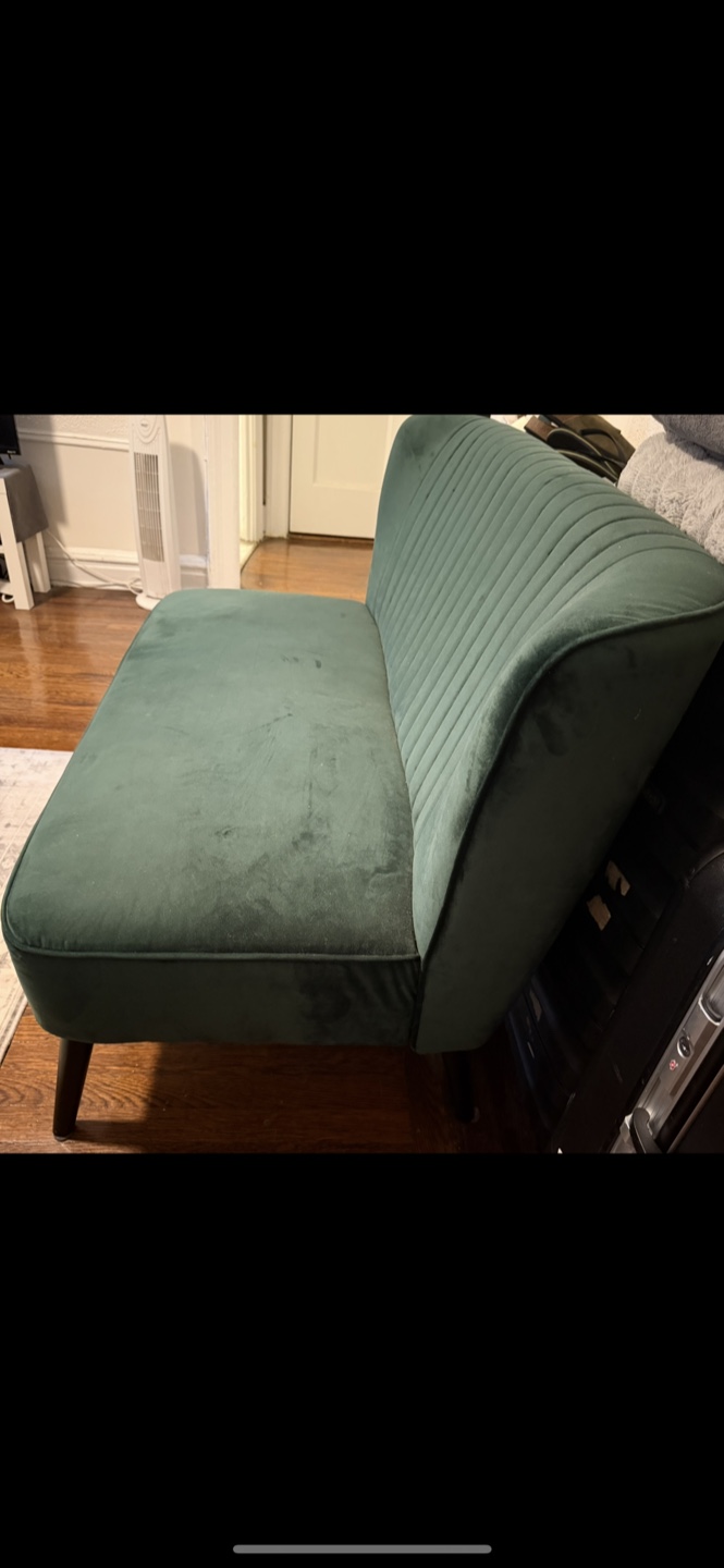 Green Velvet Loveseat - photo 3