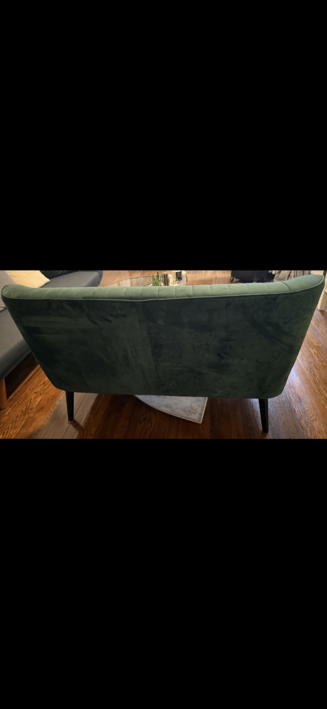 Green Velvet Loveseat - photo 2
