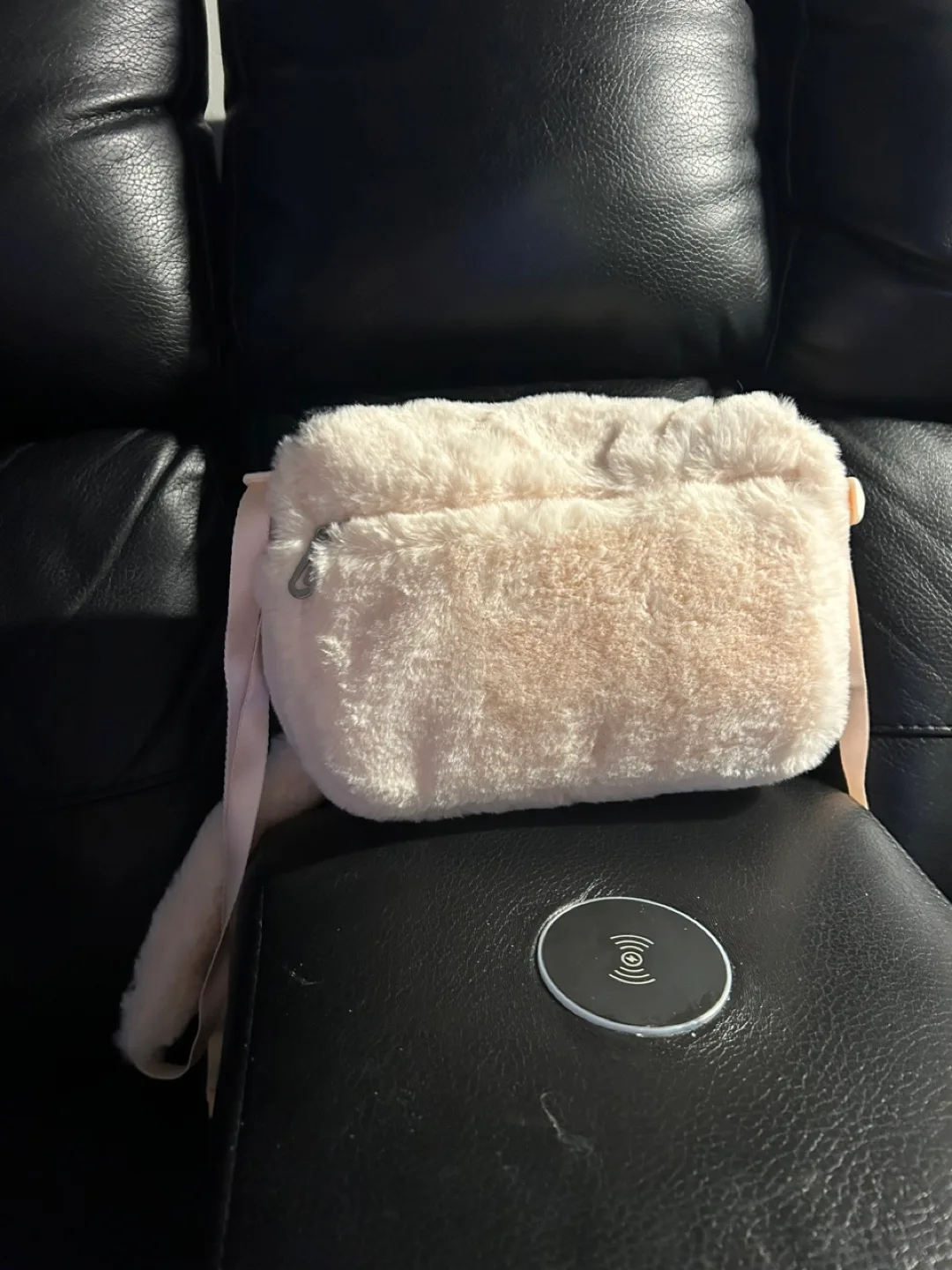 Nike Faux Fur Pale Pink Crossbody Bag image indicator(2)