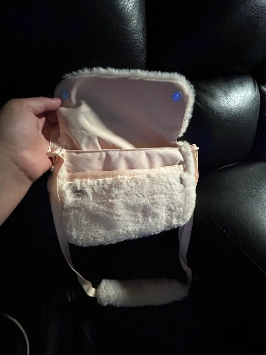 Nike Faux Fur Pale Pink Crossbody Bag image indicator(3)