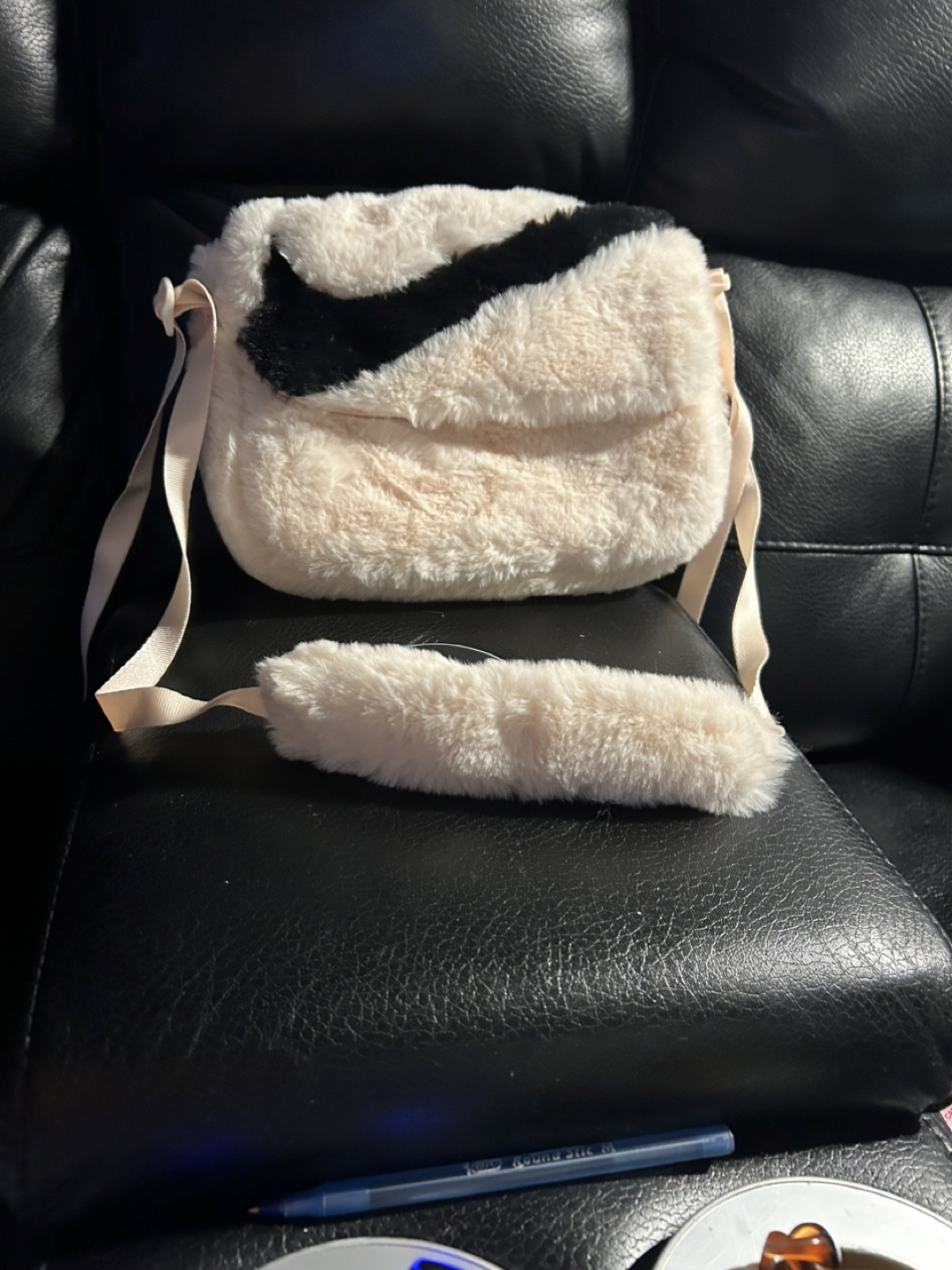 Nike Faux Fur Pale Pink Crossbody Bag