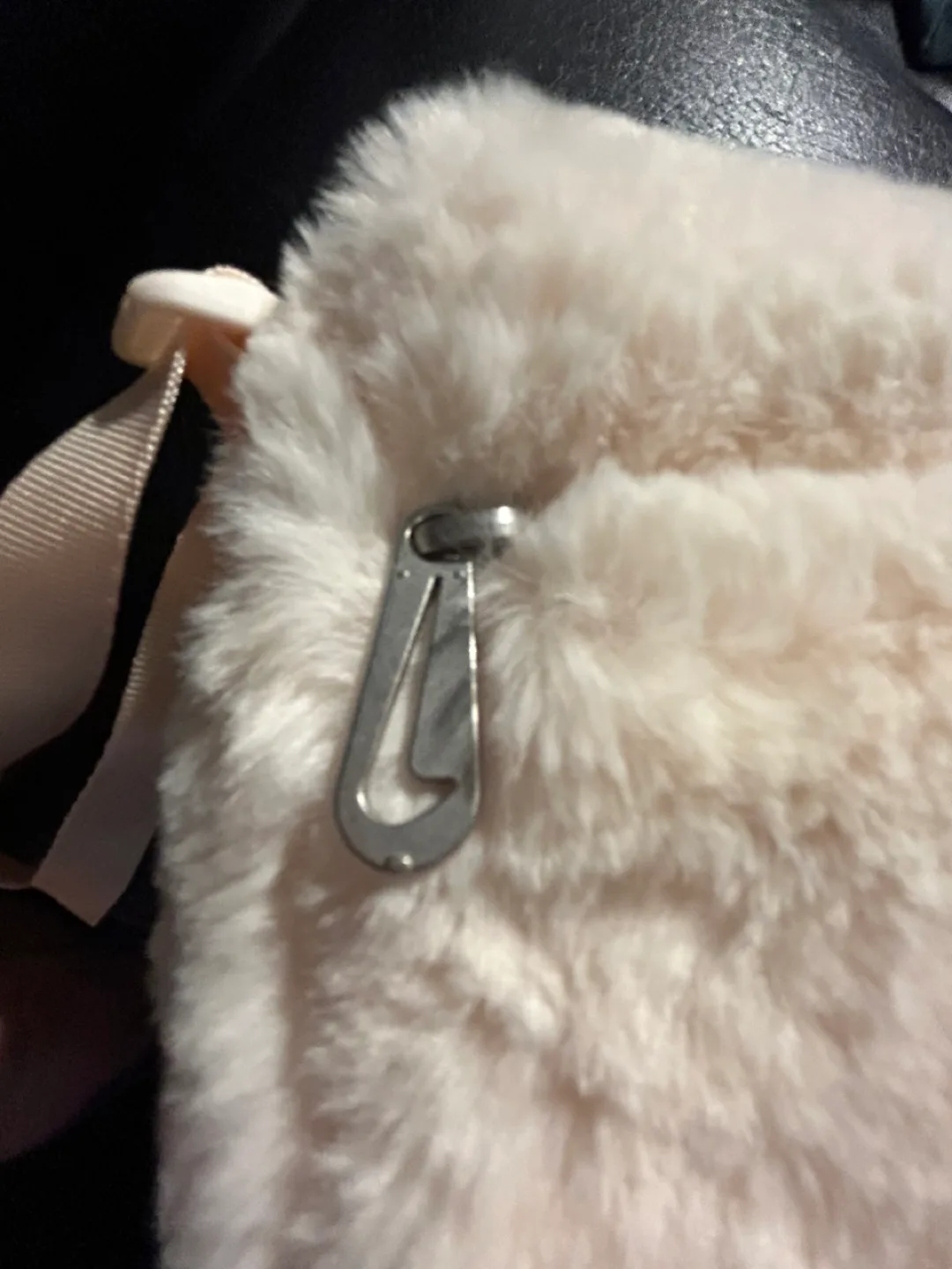 Nike Faux Fur Pale Pink Crossbody Bag image indicator(7)