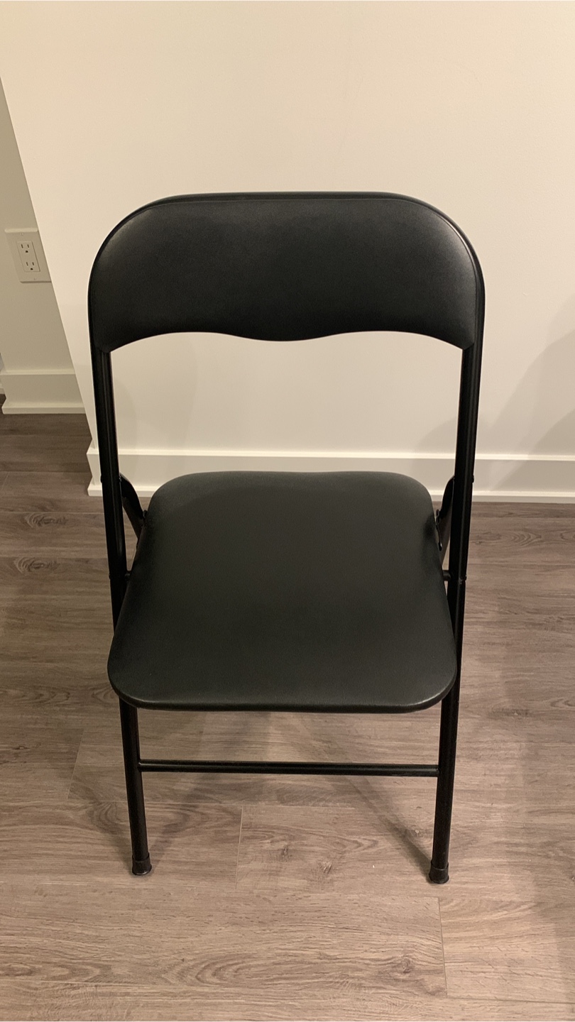 (Count 3) Padded Folding Chair - Black