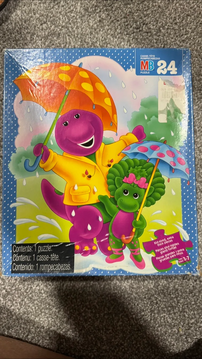 Barney 24 Piece Puzzle by Milton Bradley thumbnail