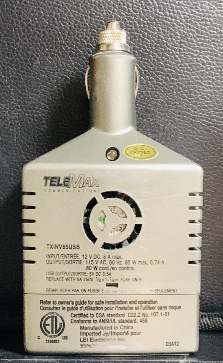 Telemax Communications TXINV85USB Inverter thumbnail