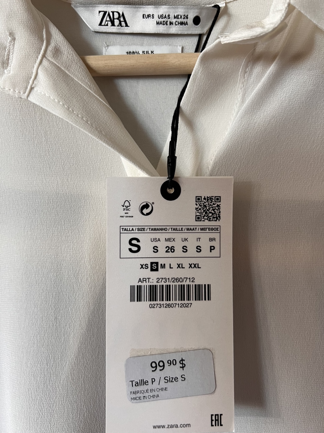 Zara Silk Blouse - brand new with tag - photo 3