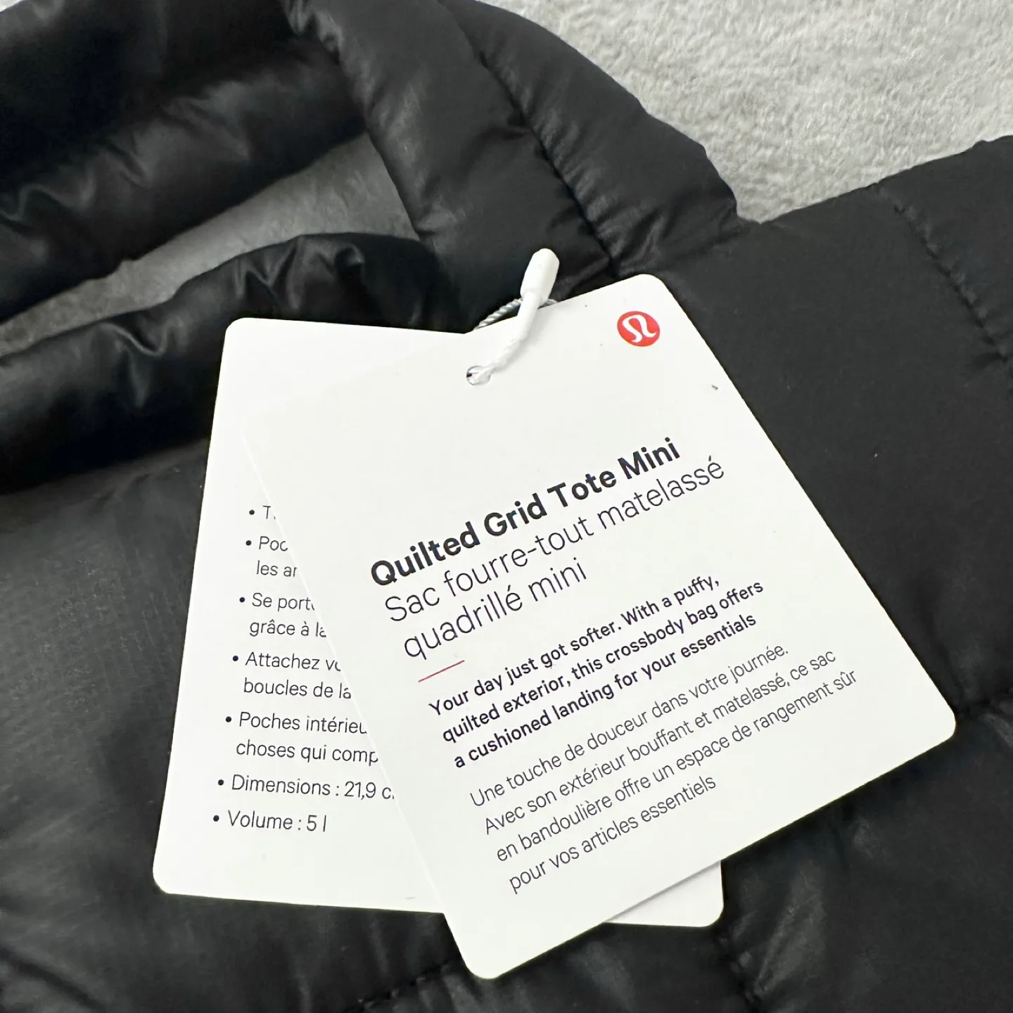 Authentic Lululemon Quilted Grid Mini Black Crossbody Bag image indicator(2)