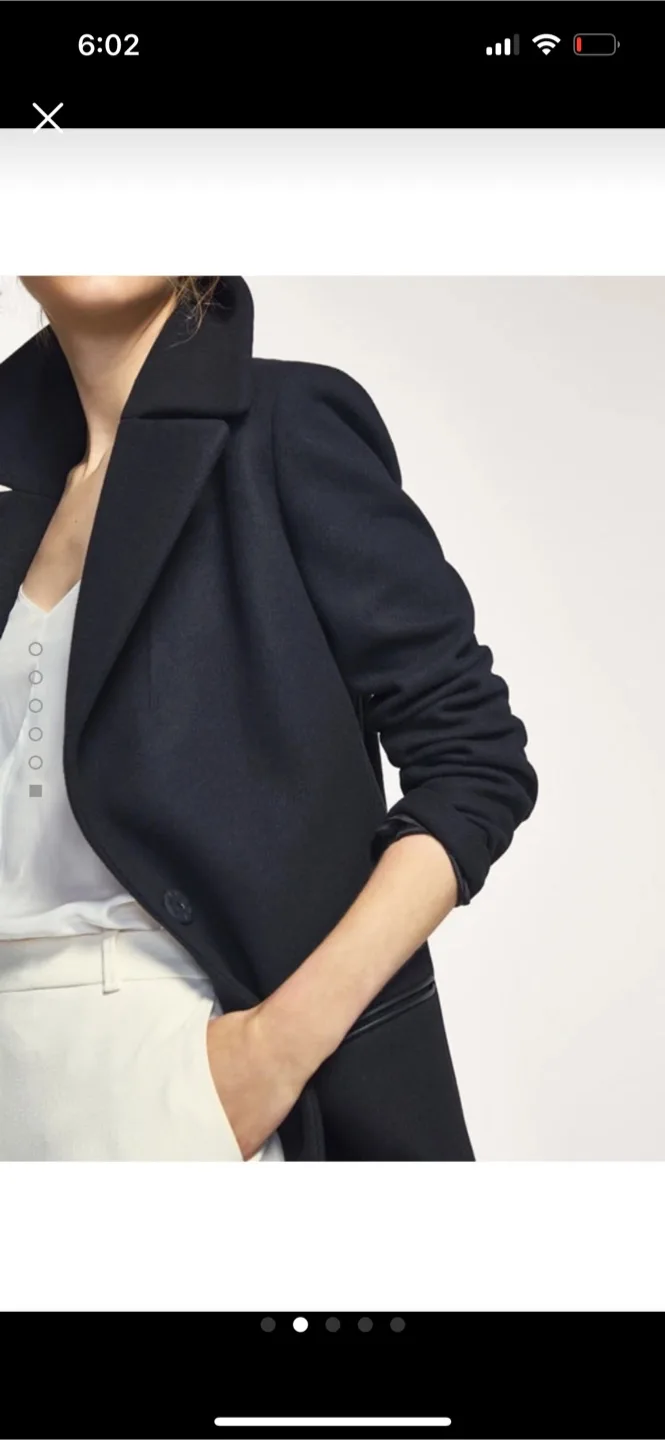 Massimo Dutti Wool Blend Coat - black image indicator(2)