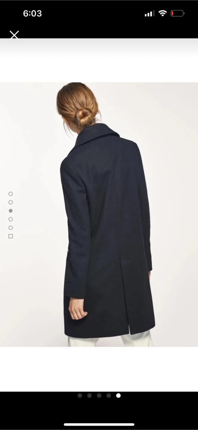 Massimo Dutti Wool Blend Coat - black image indicator(5)