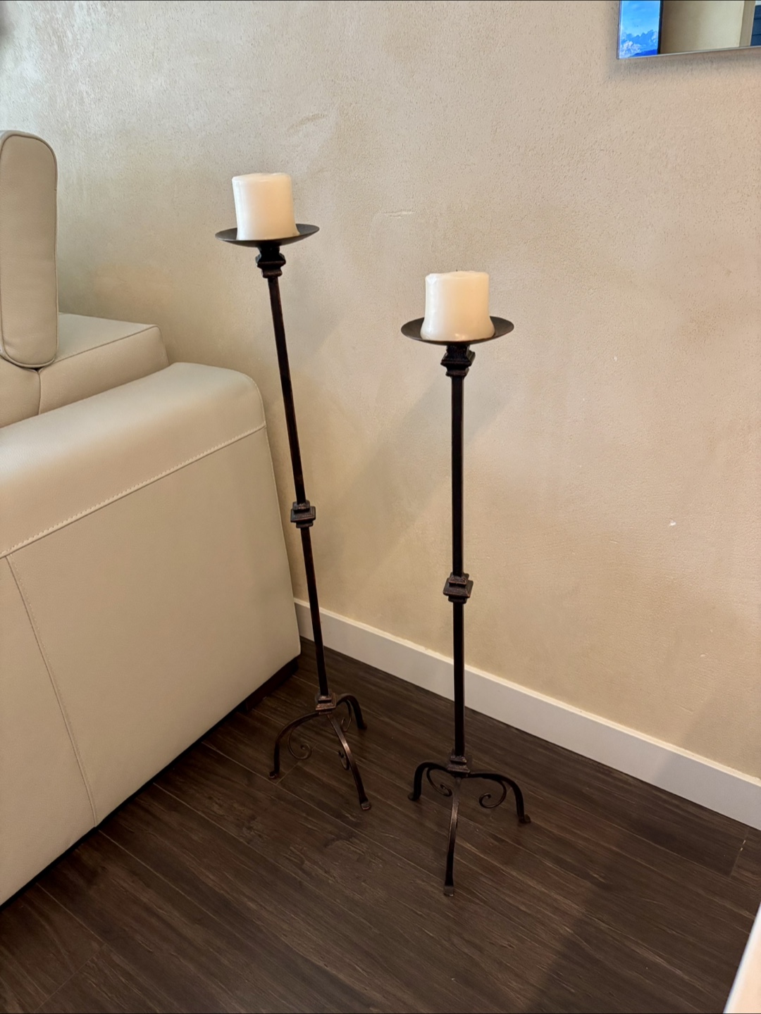 Pair of Metal Candle Holders