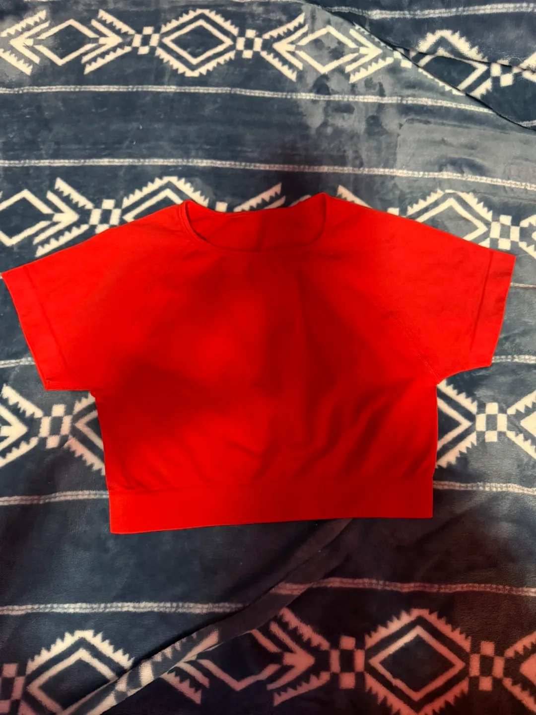 Red Cropped Workout Top thumbnail