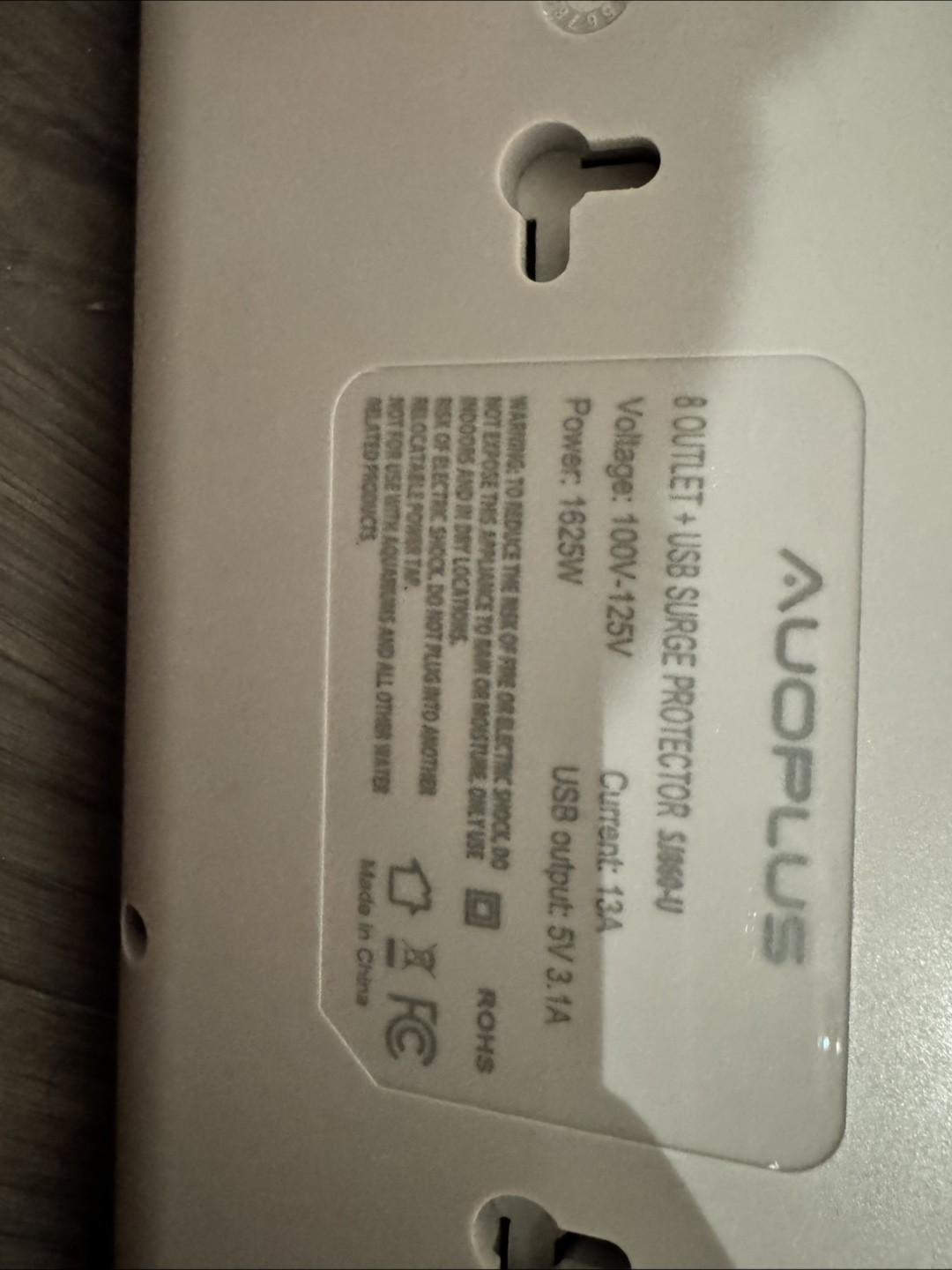 Auoplus 8 Outlet USB Surge Protector - photo 3