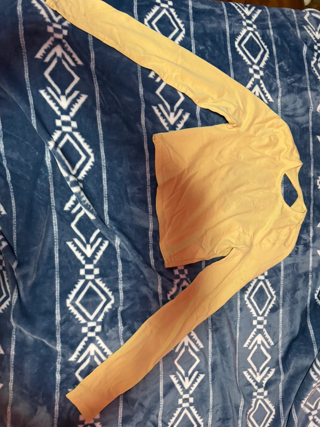 Long Sleeve Crop Top - Yellow thumbnail