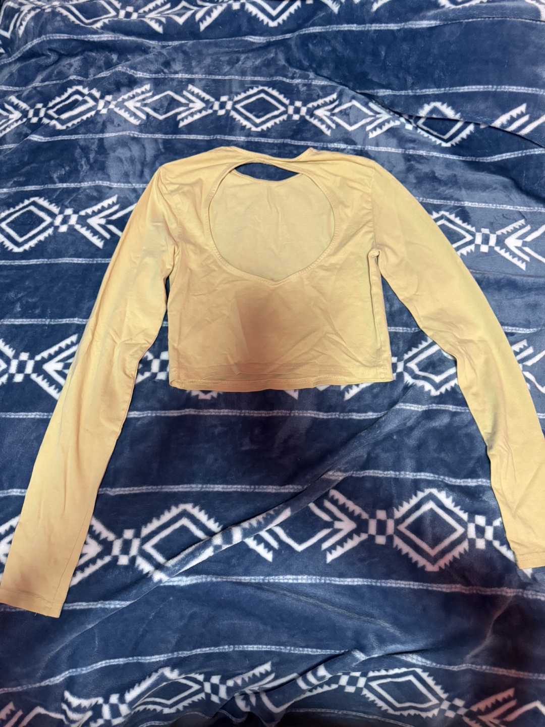 Long Sleeve Crop Top - Yellow - photo 2