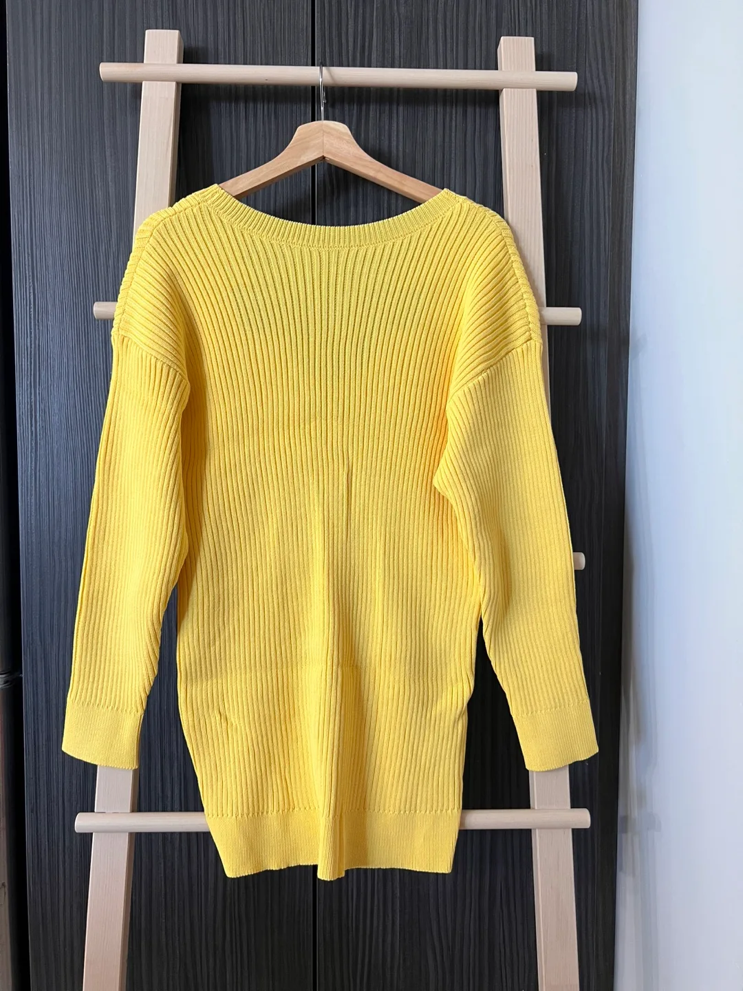 Zara Yellow Ribbed Knit Dress - Size S