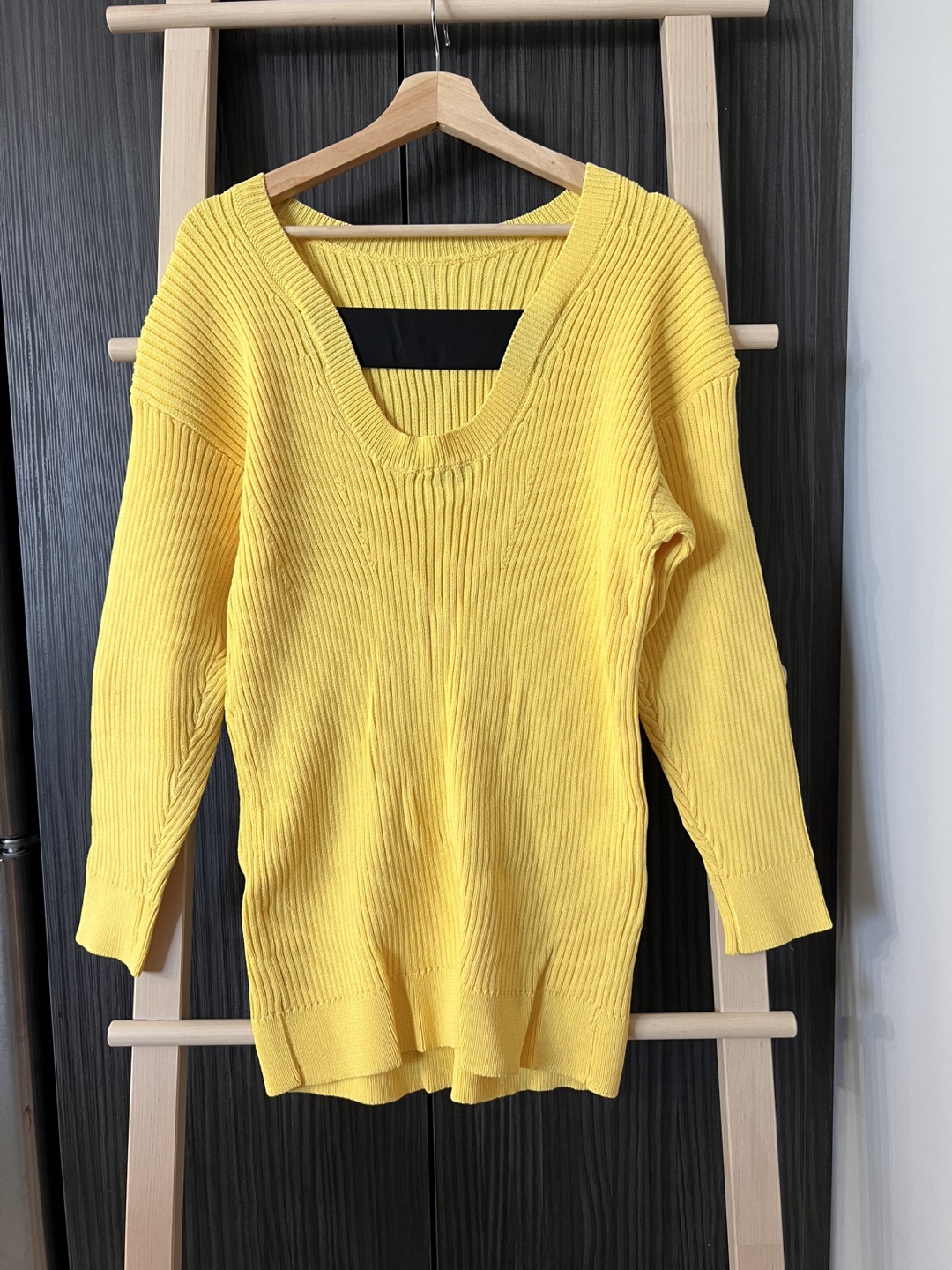 Zara Yellow Ribbed Knit Dress - Size S - photo 2