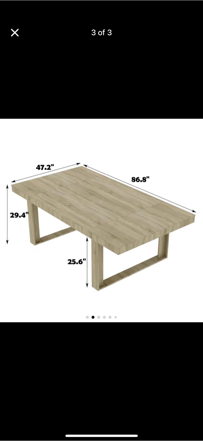 7 ft wdining table 6-8 people