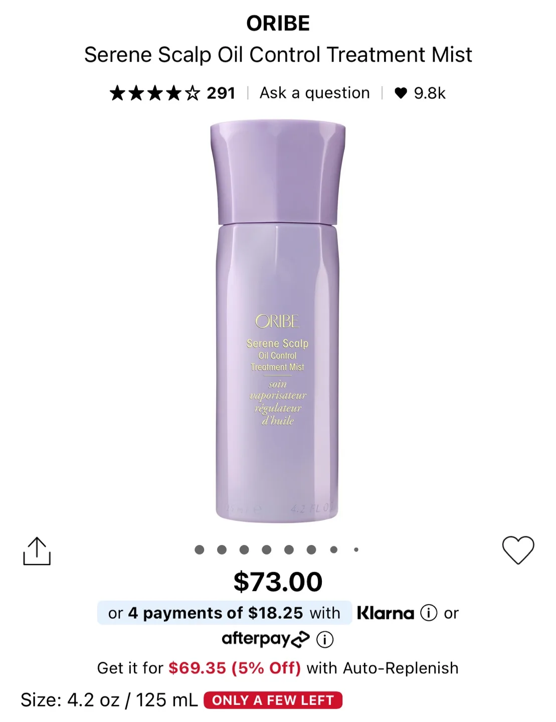 Oribe Serene Scalp Oil Control Treatment Mist - 125ml image indicator(5)