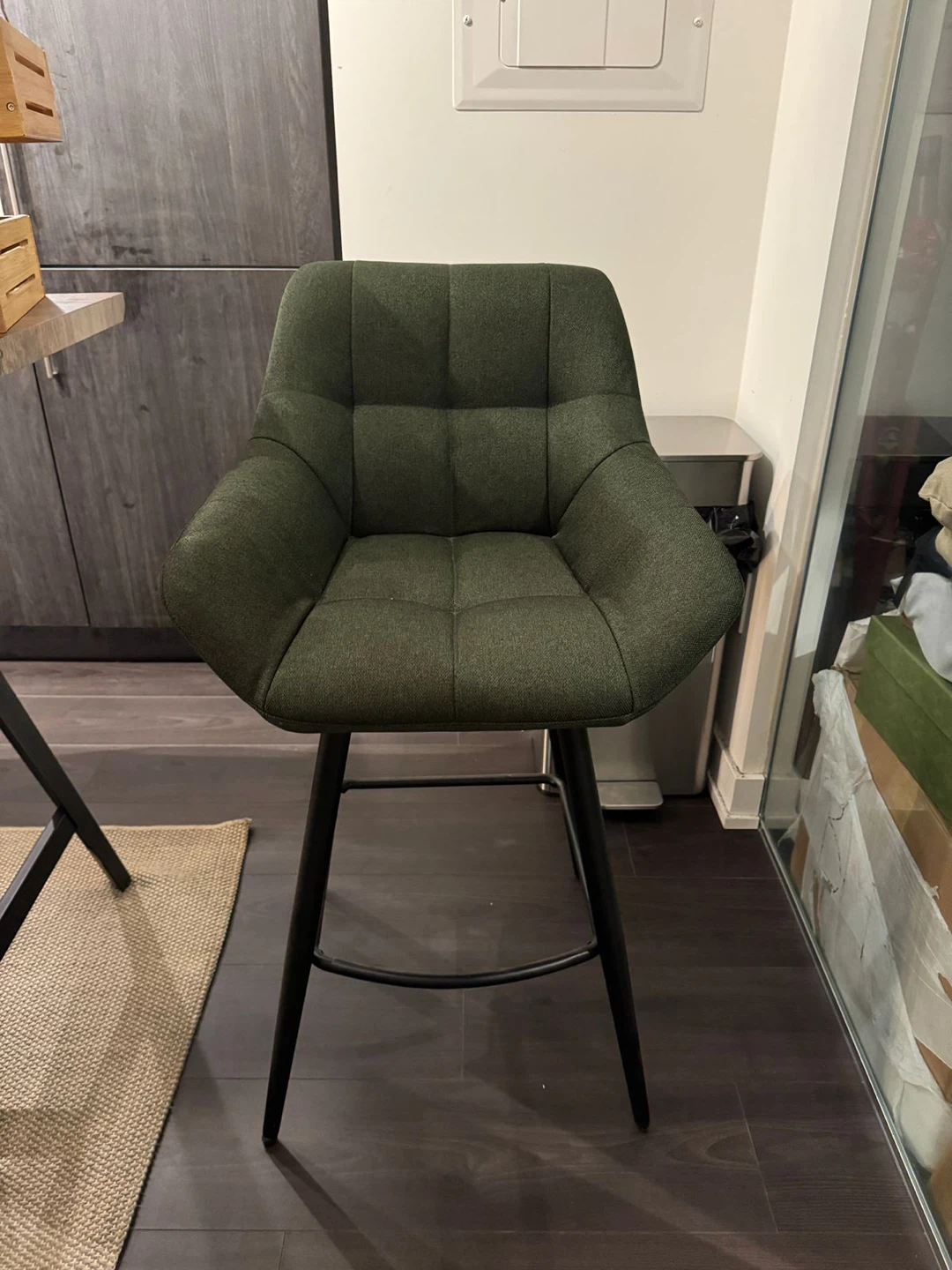 Green Upholstered Bar Stool
