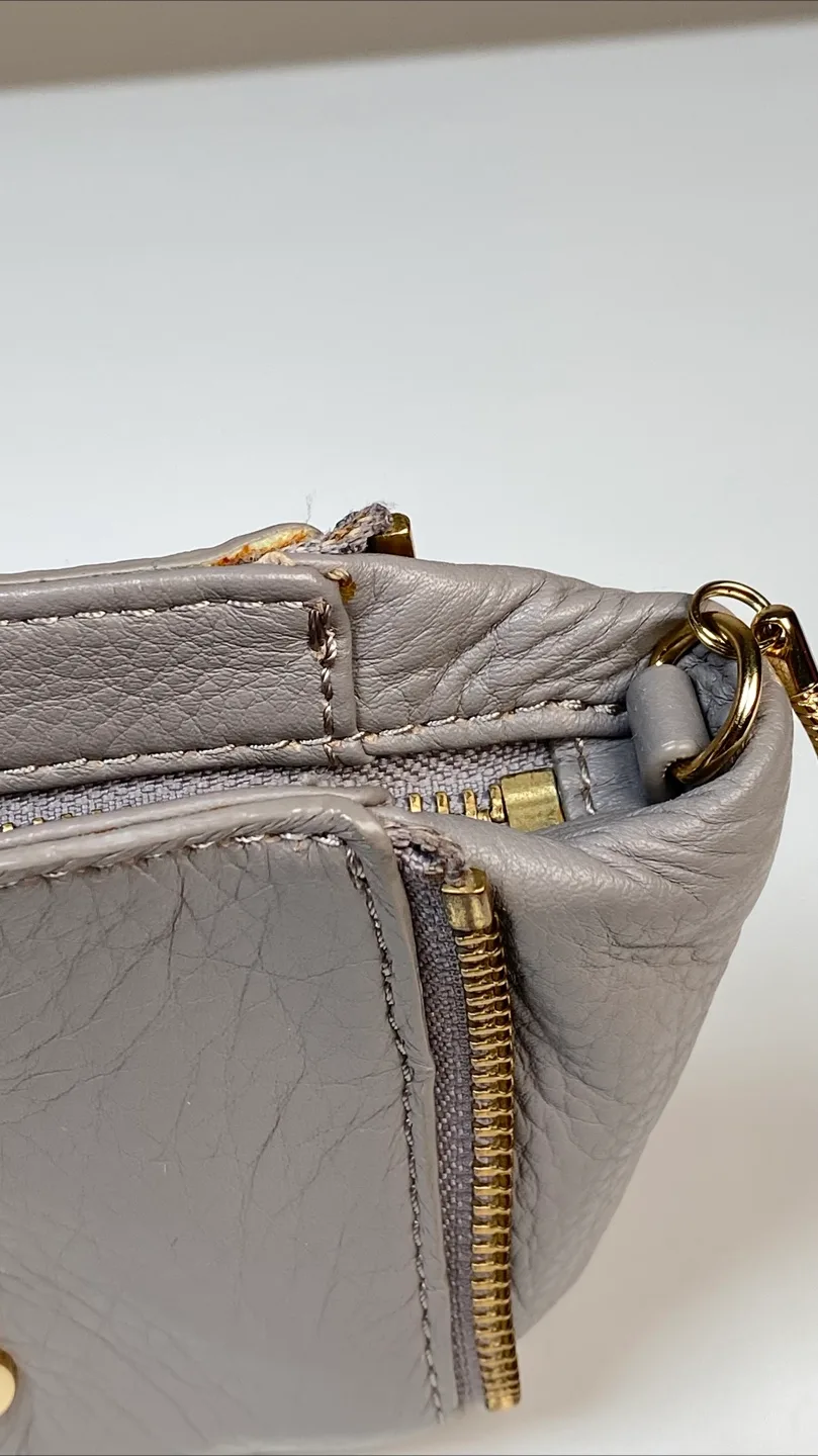 Rare Vintage Juicy Couture Grey Leather Crossbody Bag image indicator(3)