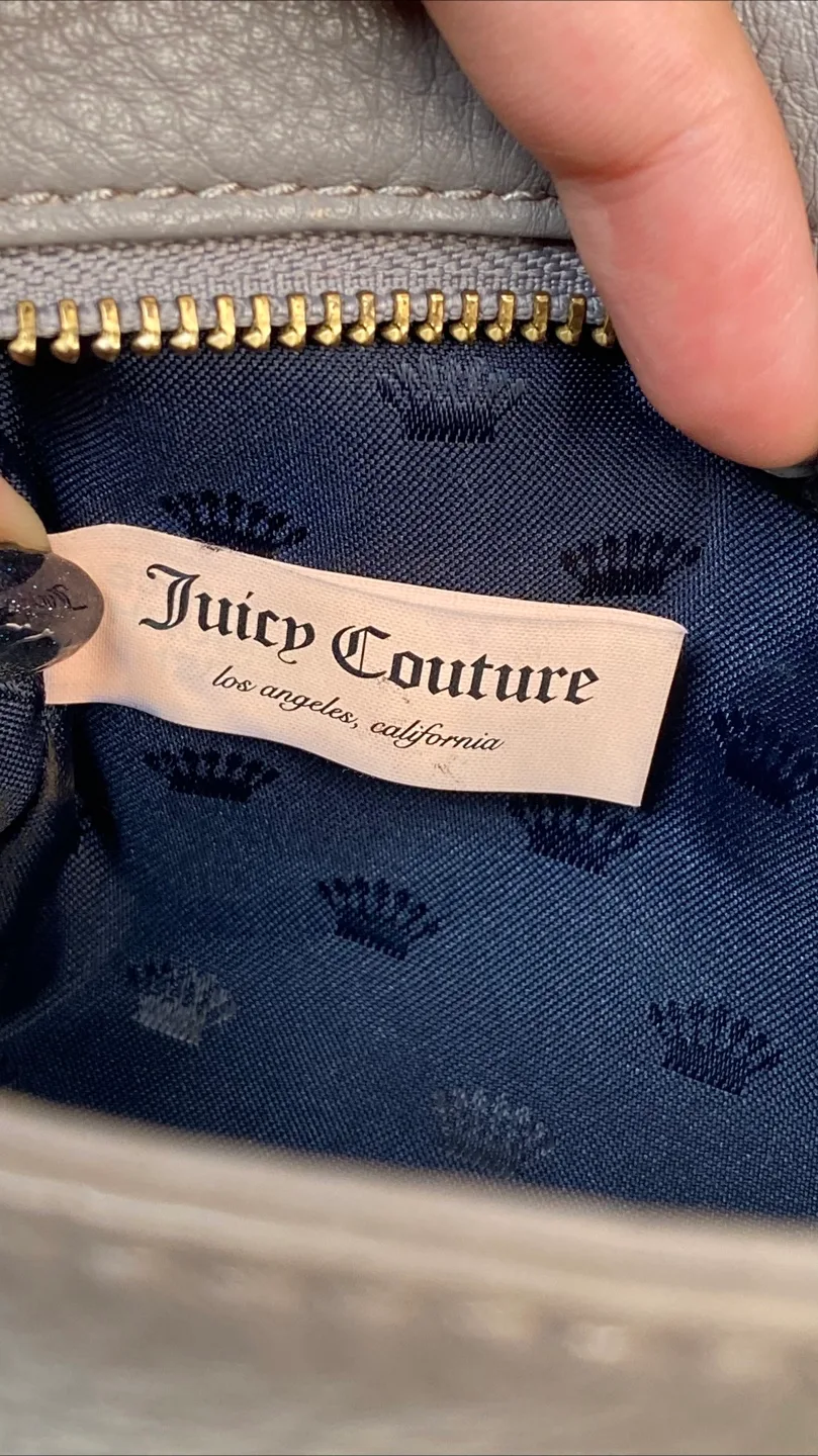 Rare Vintage Juicy Couture Grey Leather Crossbody Bag image indicator(8)