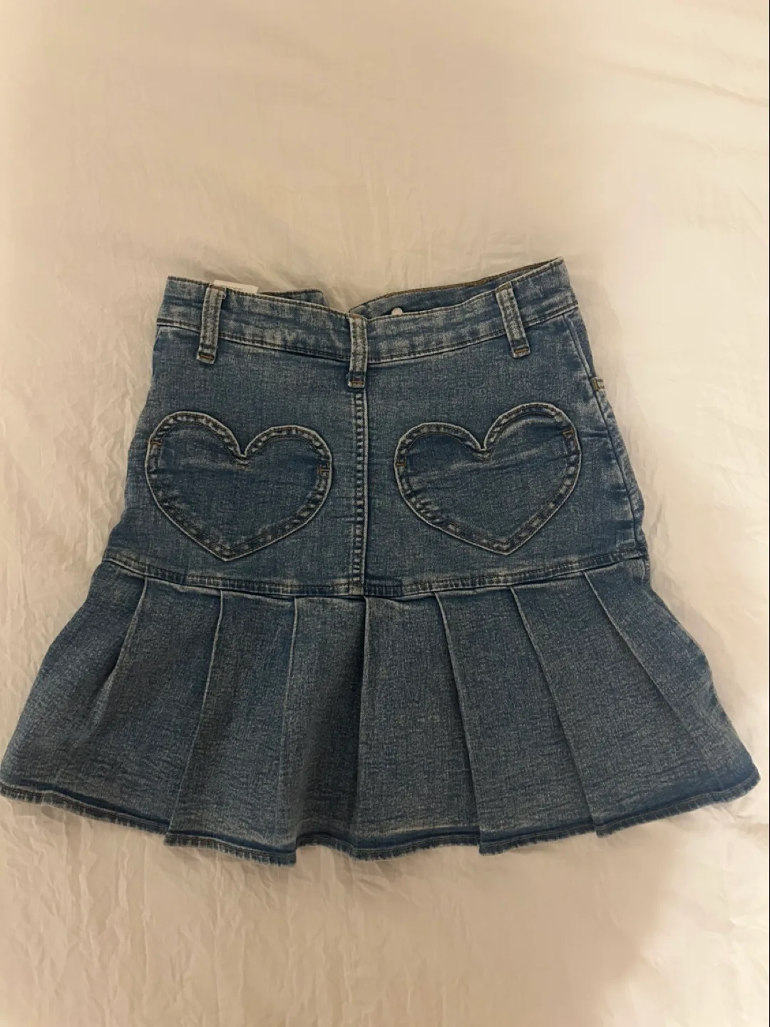 Denim Pleated Mini Skirt image indicator(2)