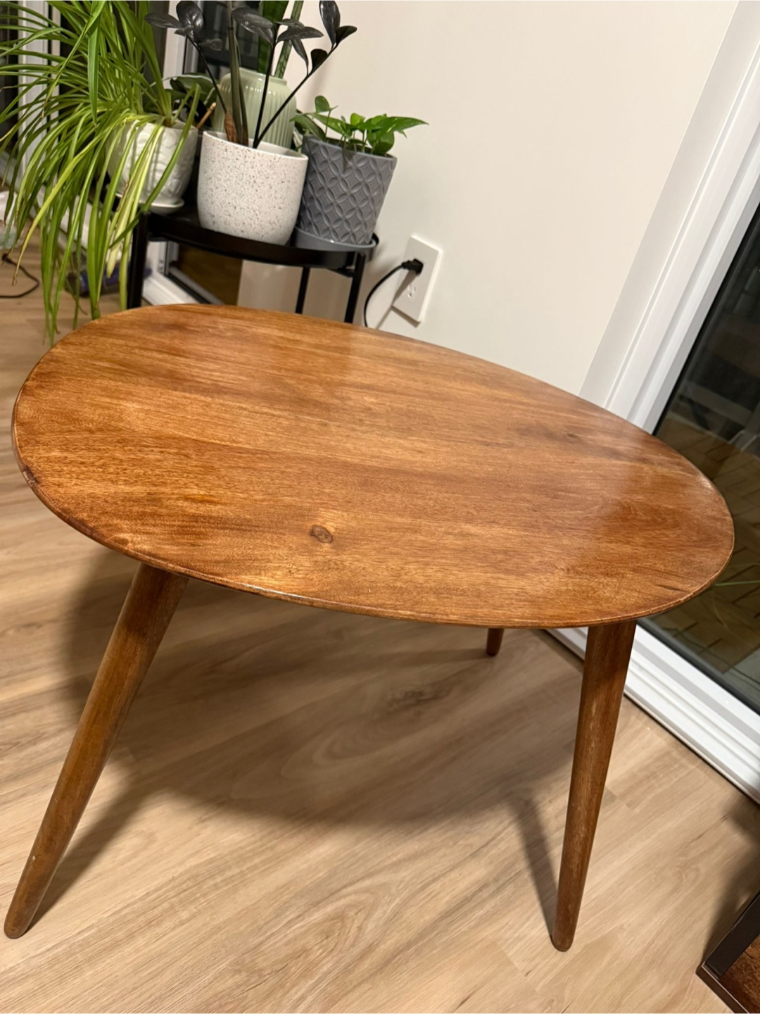 Beveled Wooden Oval Side Table Zara Home