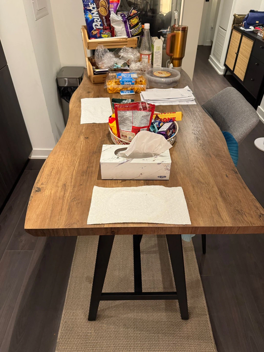 Wood Dining Table with Black Legs