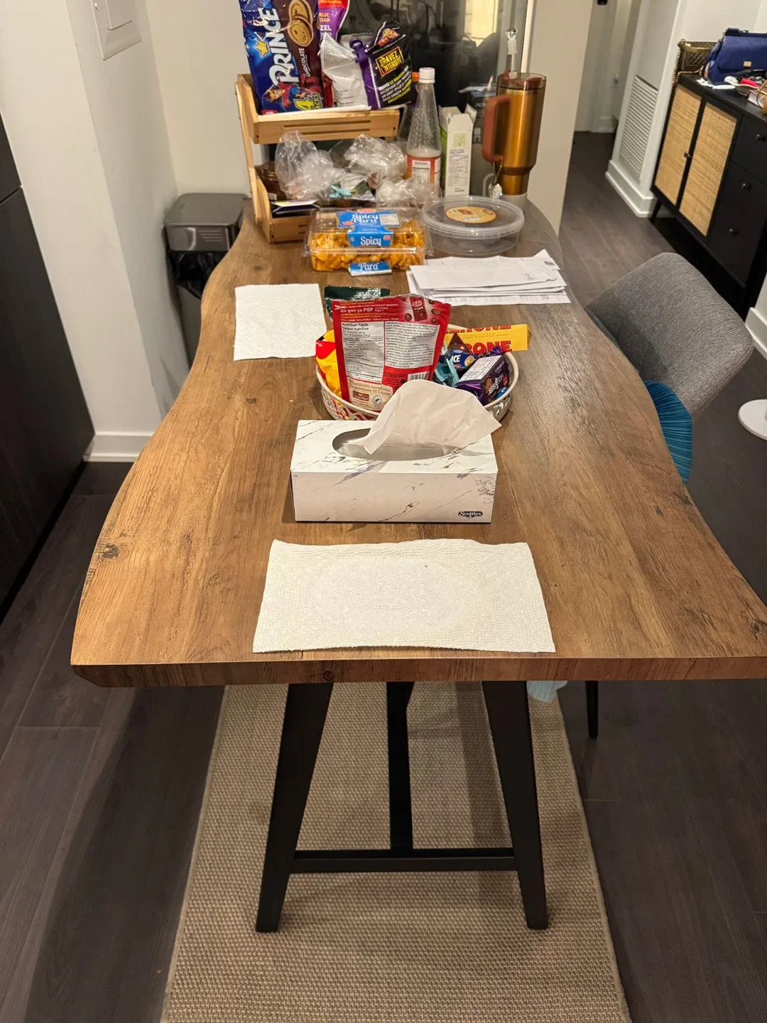 Wood Dining Table with Black Legs thumbnail