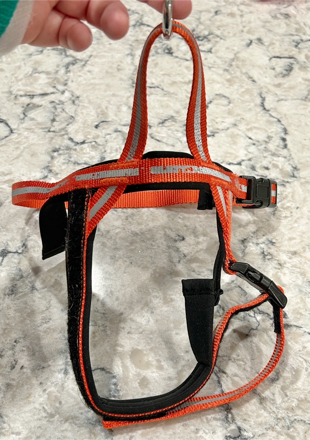 Orange Reflective Adjustable Back Clip Dog Harness