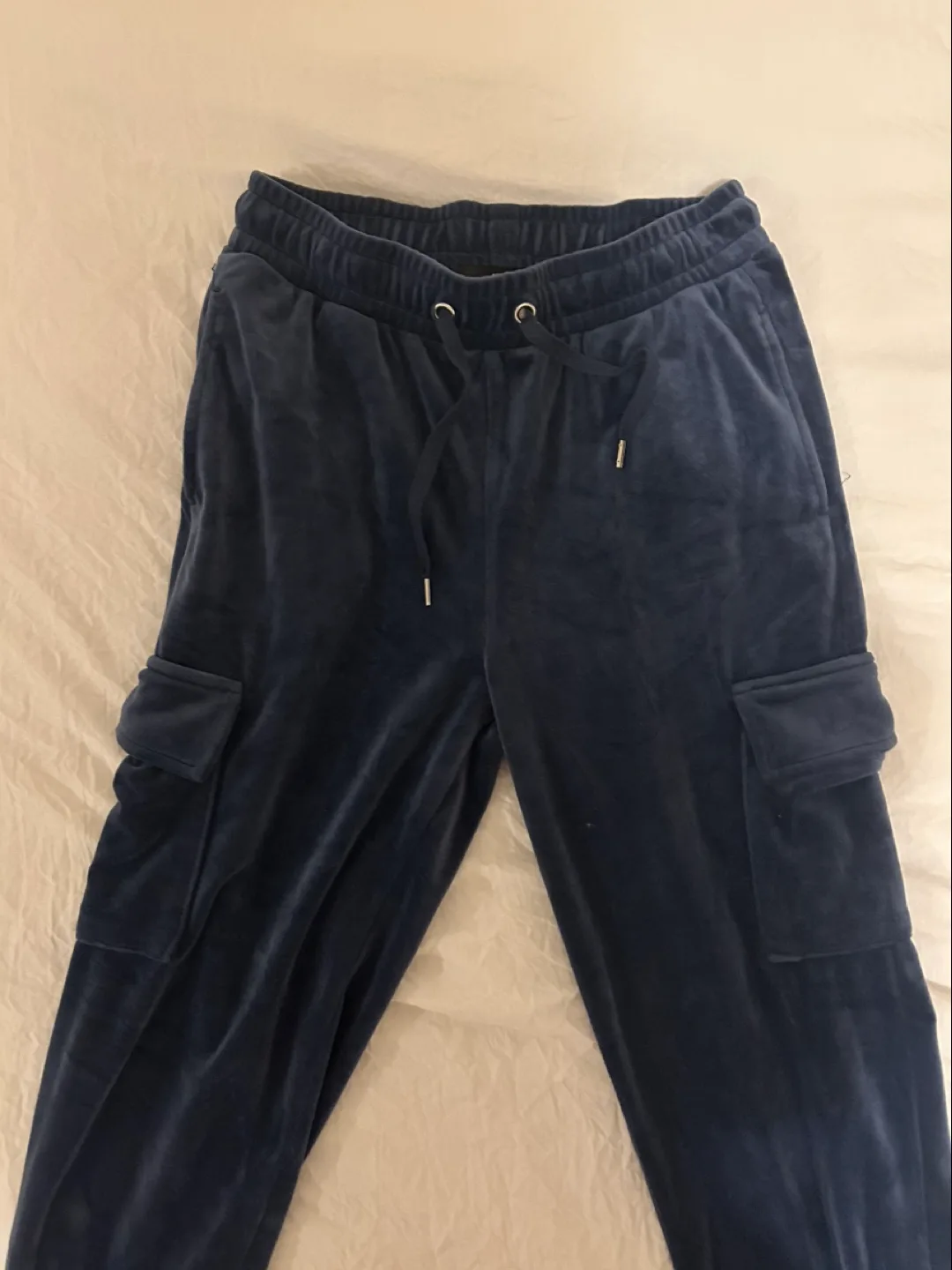 Blue Velvet Cargo Joggers / Sweatpants thumbnail