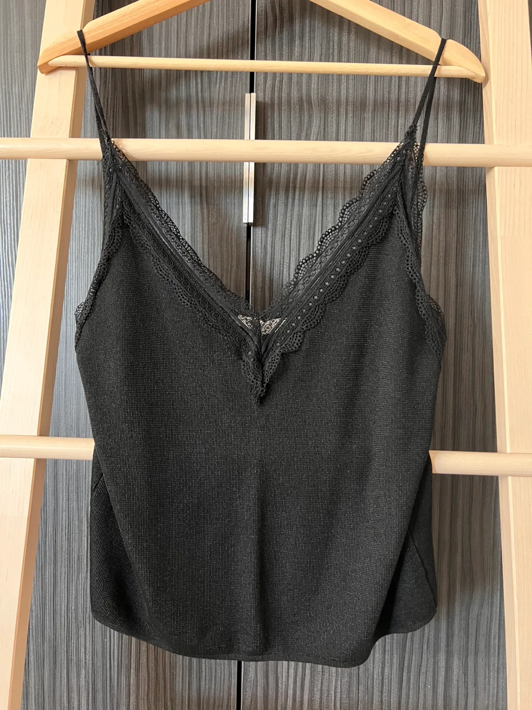 Zara Knit Black Lace Cami - Size S