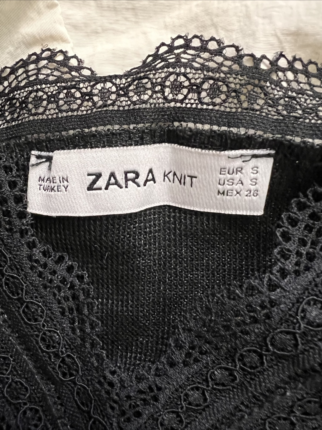 Zara Knit Black Lace Cami - Size S - photo 3