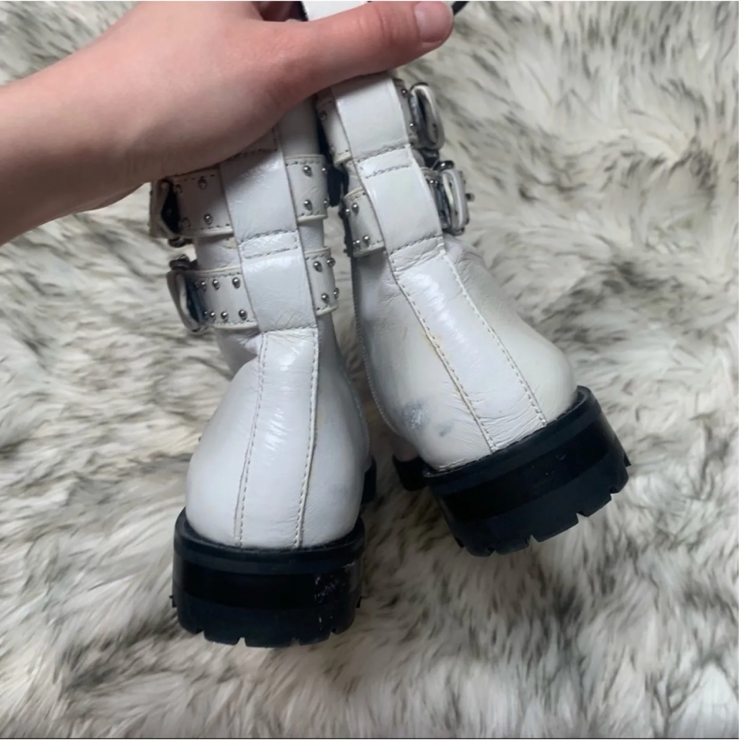 Rebecca Minkoff Jaiden stud combat boots size 8.5 image indicator(3)