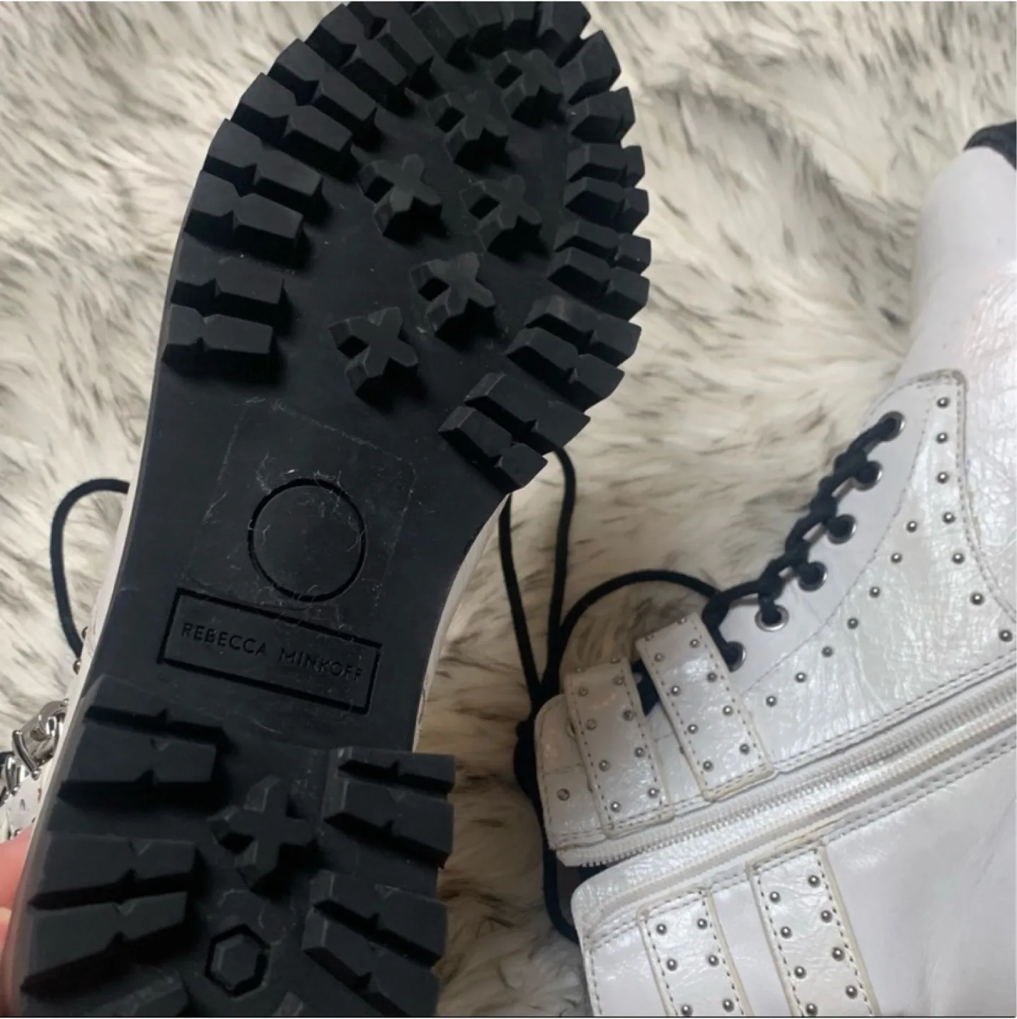 Rebecca Minkoff Jaiden stud combat boots size 8.5 image indicator(9)