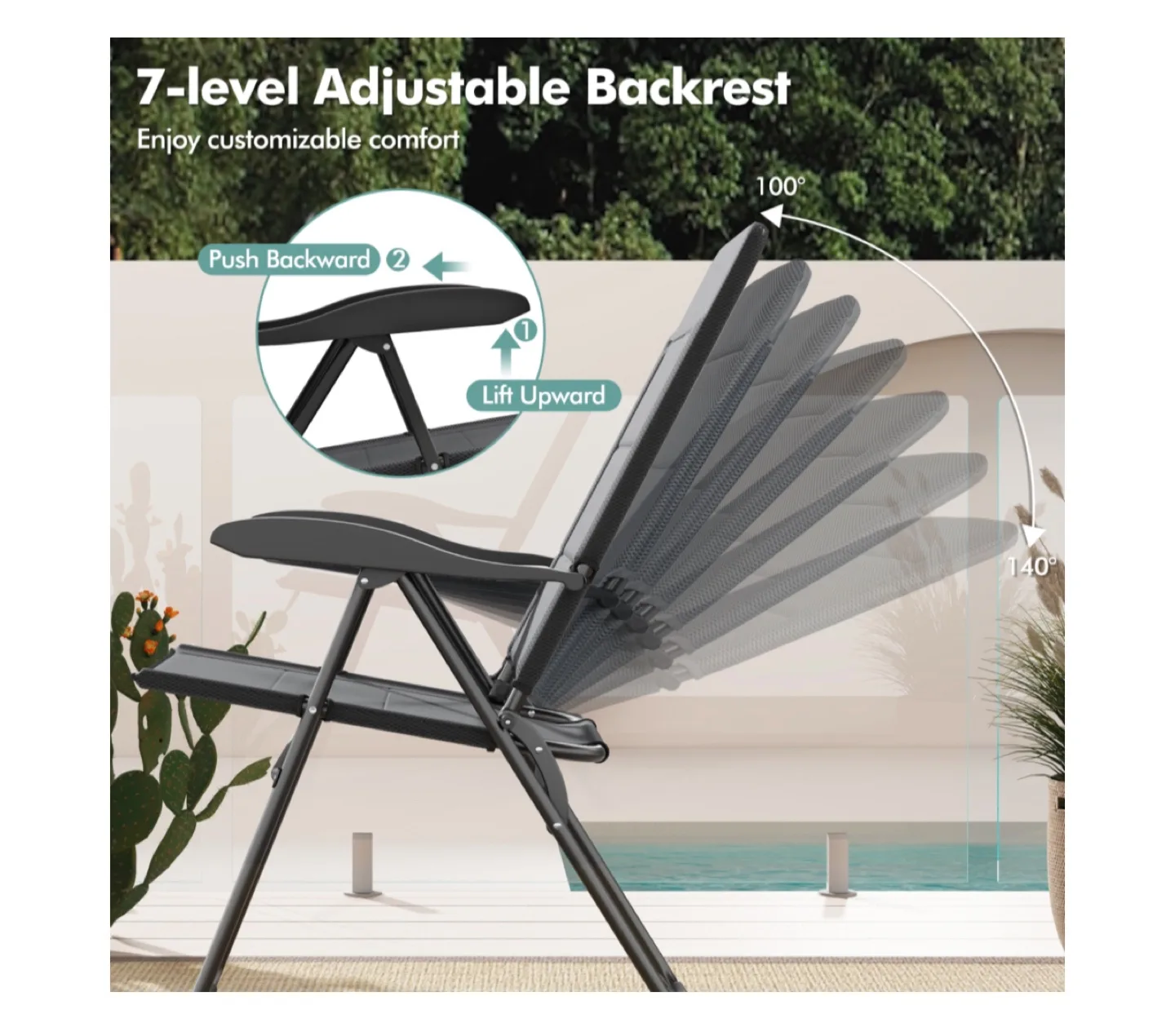 Folding Camping Chair - Adjustable Backrest image indicator(3)