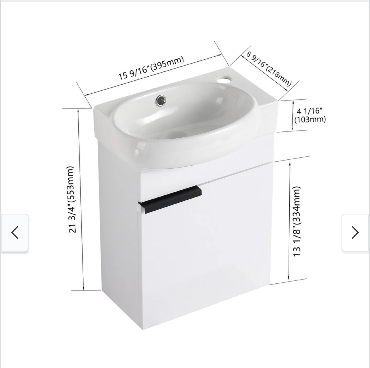 White Vanity Sink with Cabinet image indicator(3)