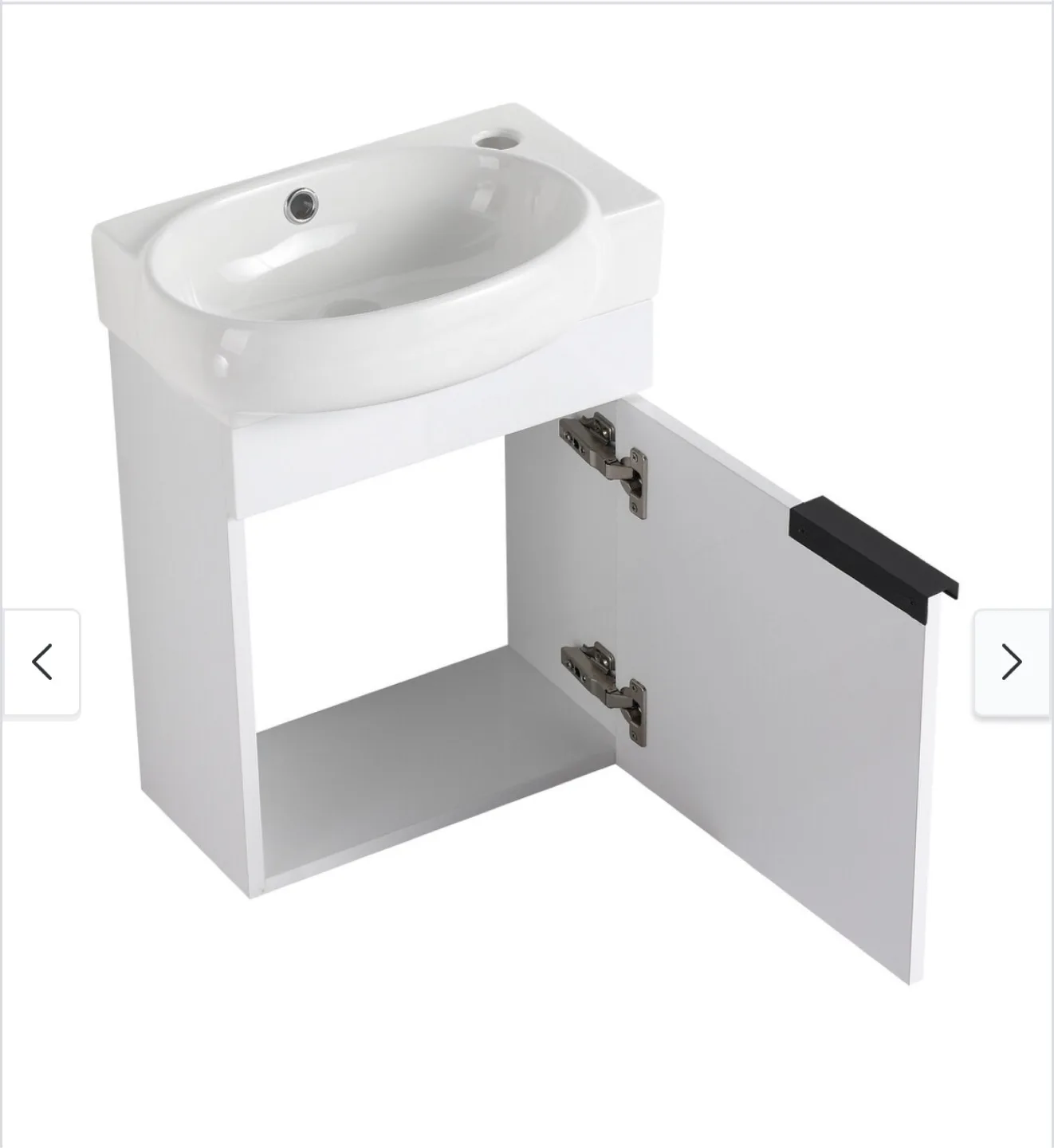 White Vanity Sink with Cabinet image indicator(5)