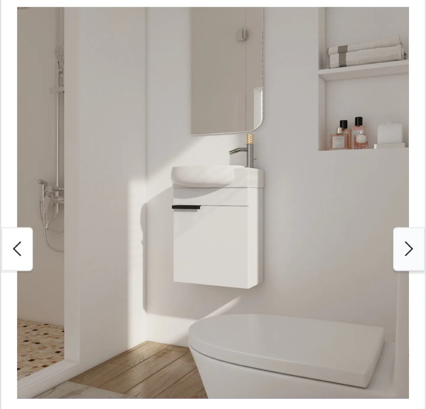 White Vanity Sink with Cabinet image indicator(2)