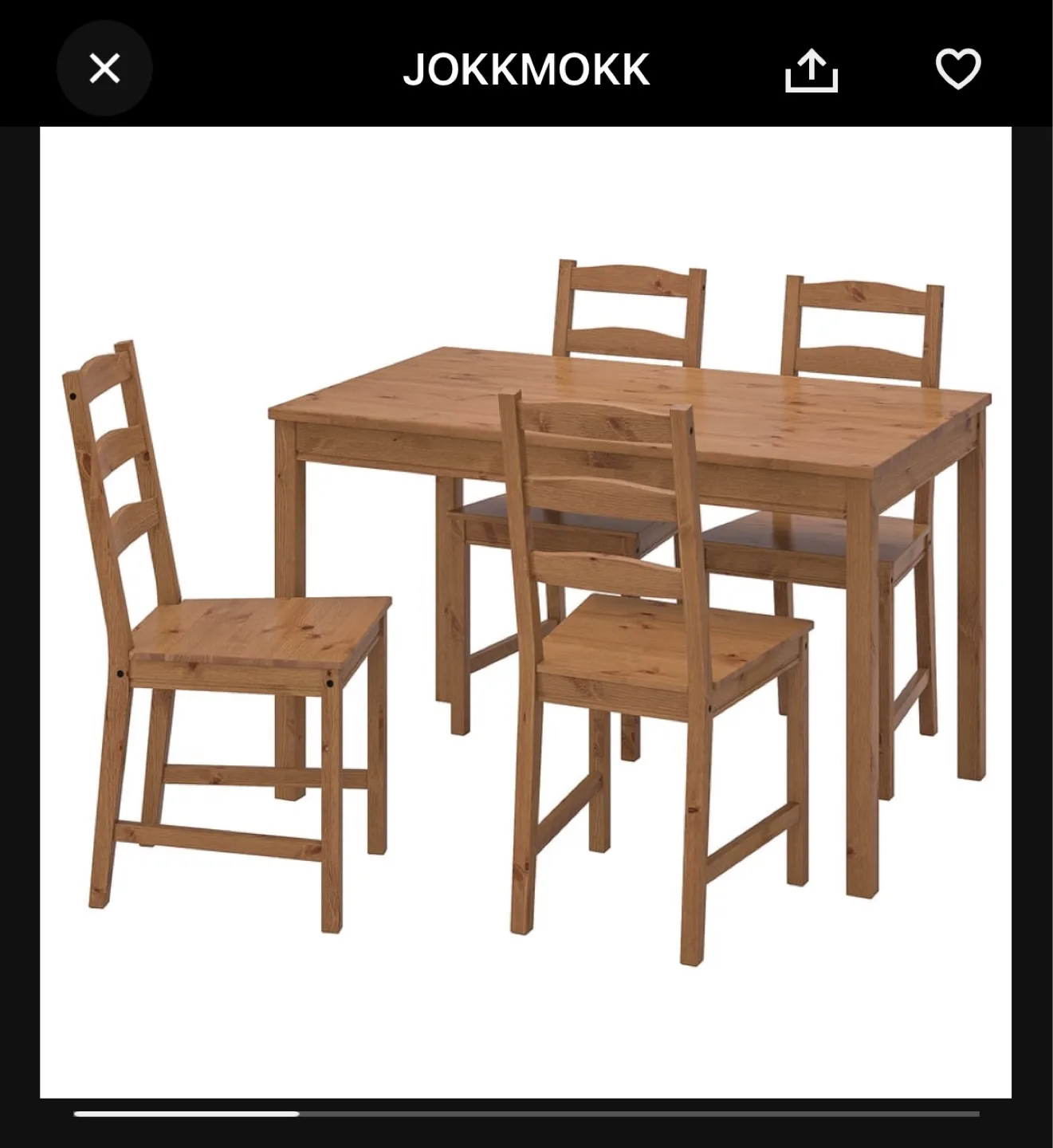 IKEA JOKKMOKK Dining Table and 4 Chairs image indicator(2)