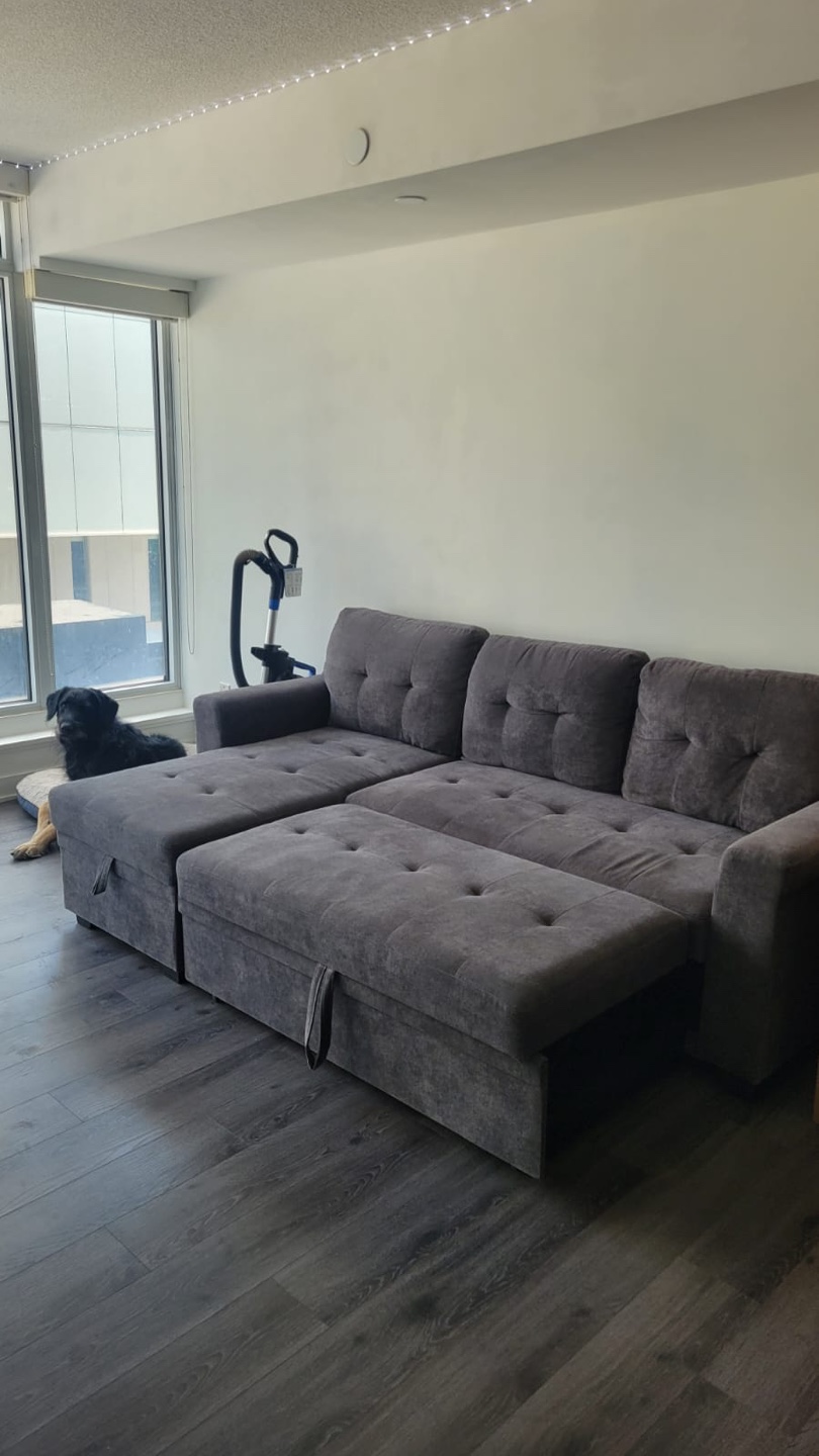 Grey Sectional Sofa with Ottoman - photo 2