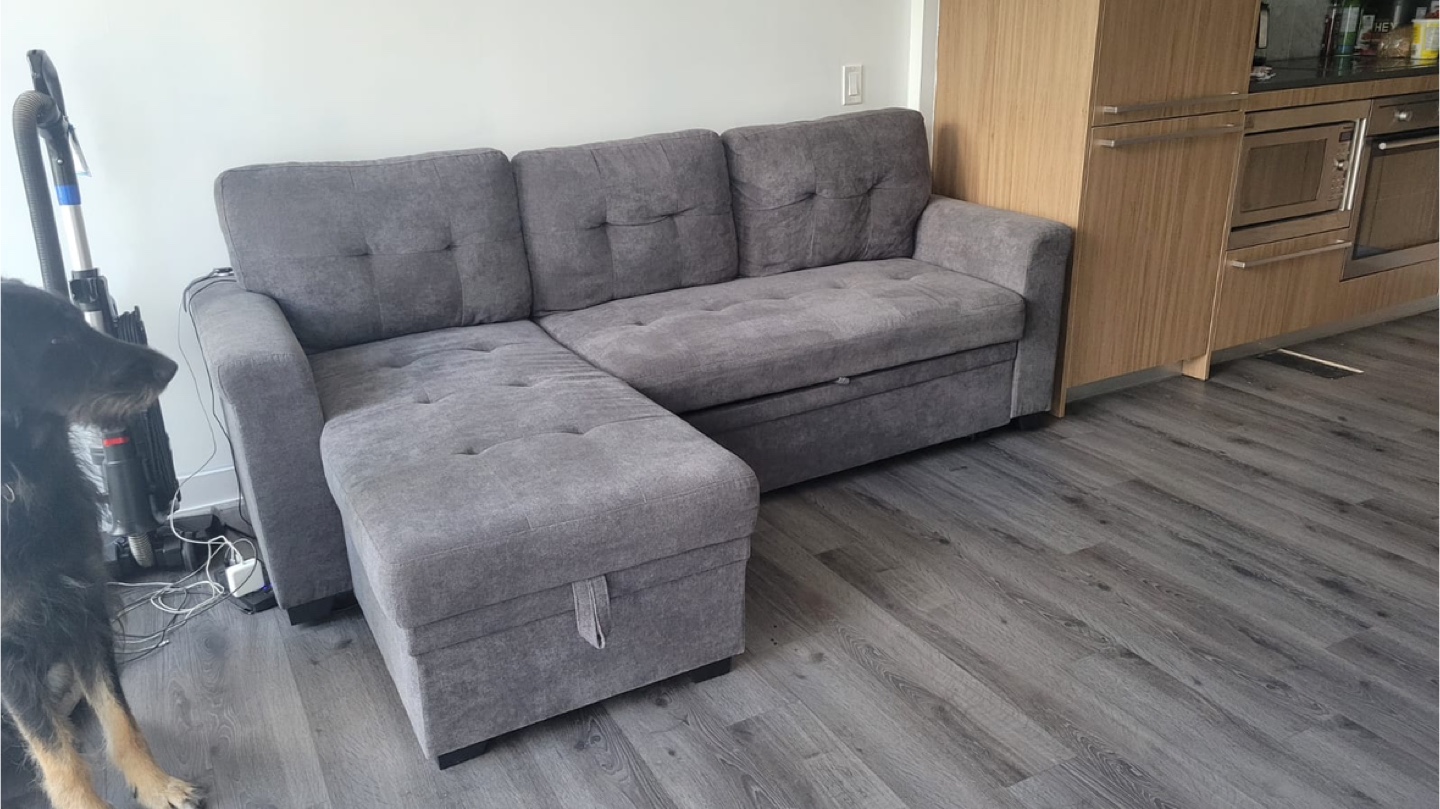 Grey Sectional Sofa with Ottoman - photo 5