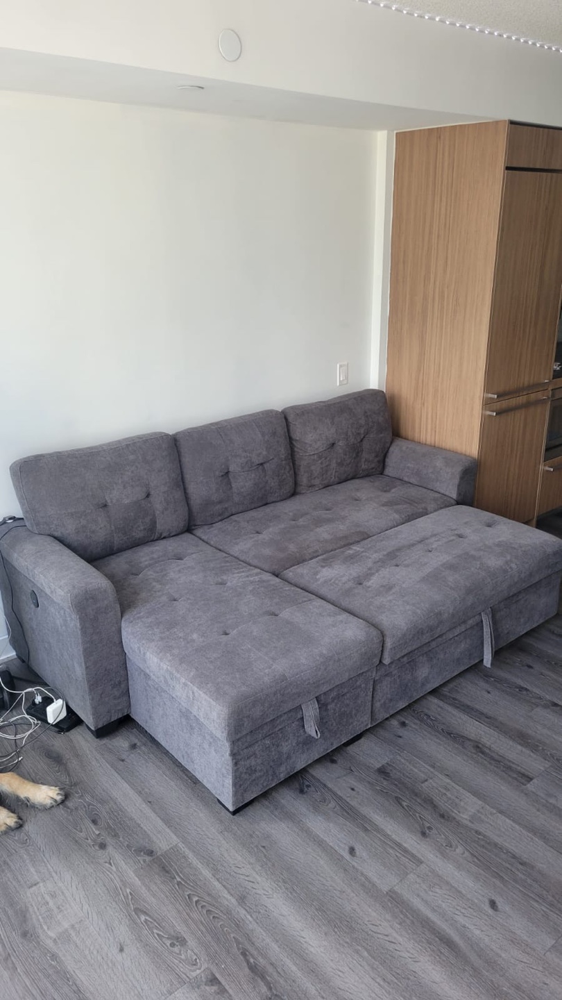 Grey Sectional Sofa with Ottoman