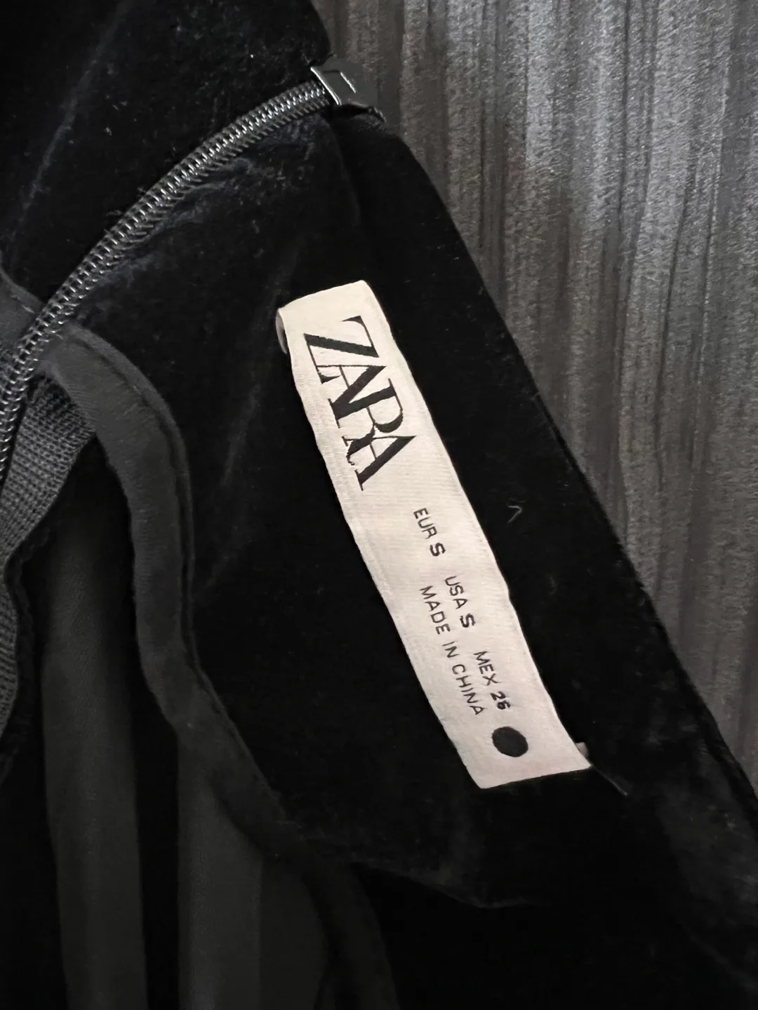 Zara Black Velvet Fringe Skirt - Size S image indicator(3)