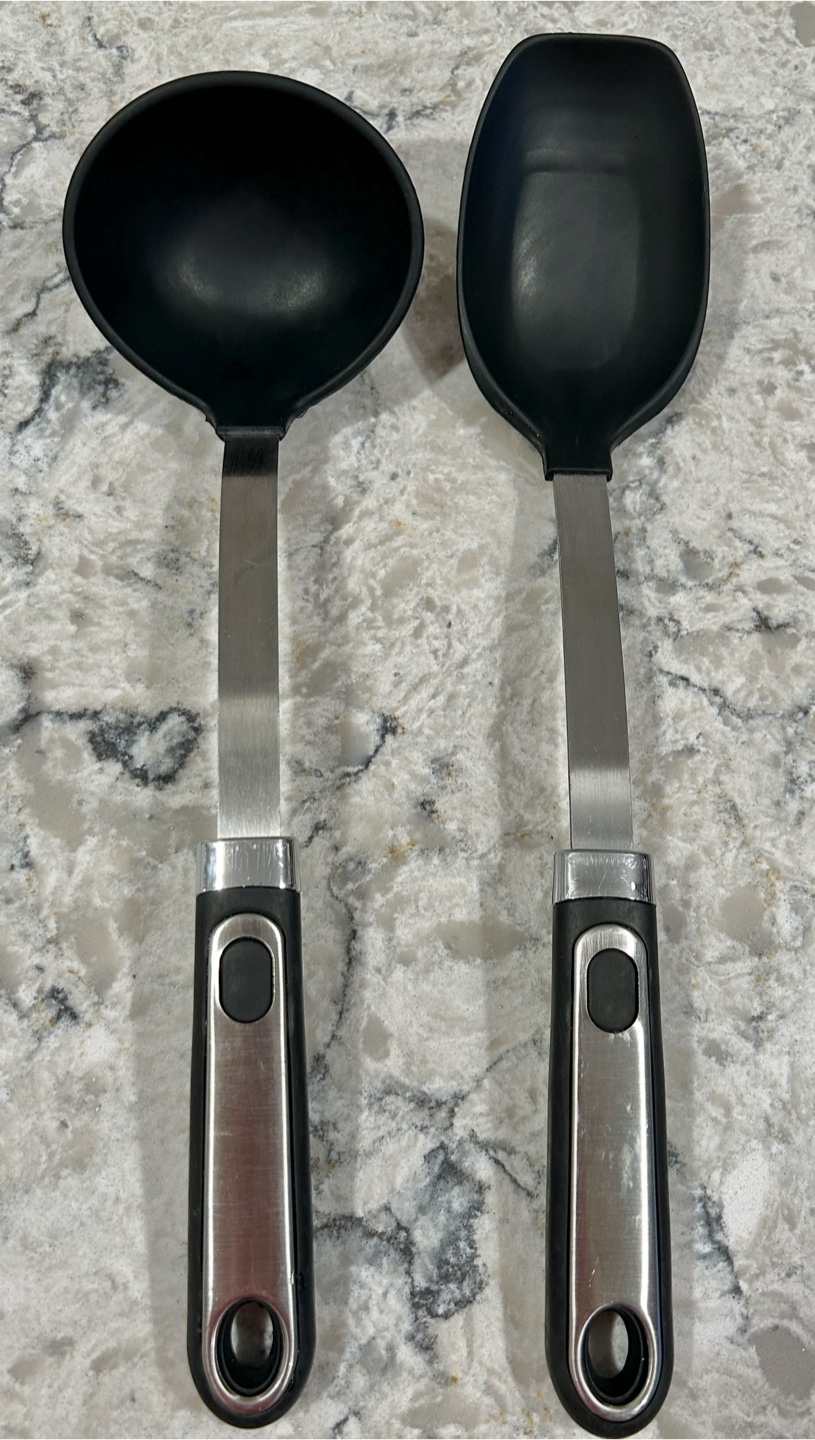 Two Kitchen Utensils: Ladle and Serving Spoon